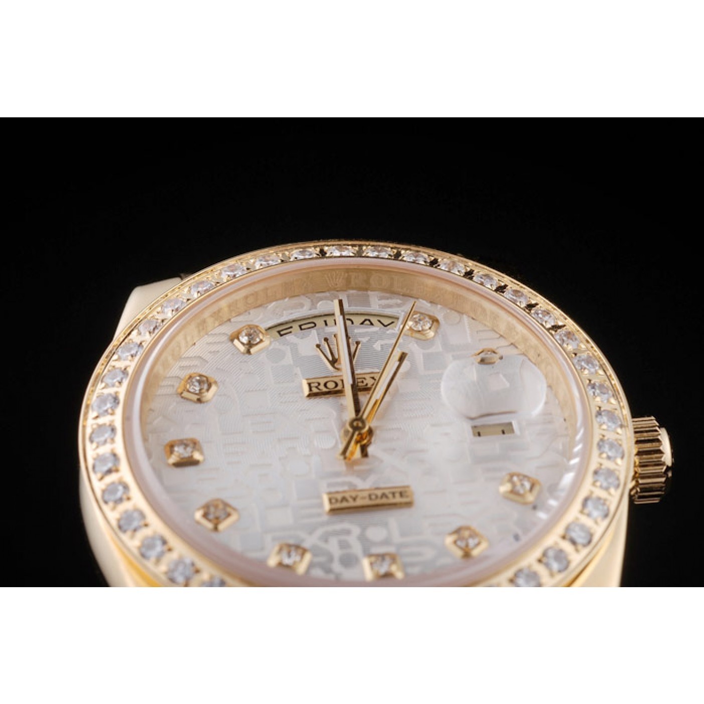 MiroTime Rolex Day-Date 18k Yellow Gold Plated Stainless Steel White Dial