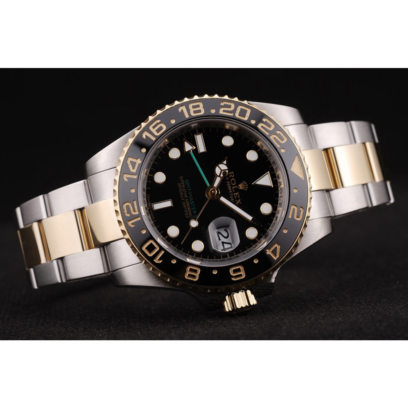 MiroTime Rolex GMT Master II Black Ceramic Bezel Black Dial 98229