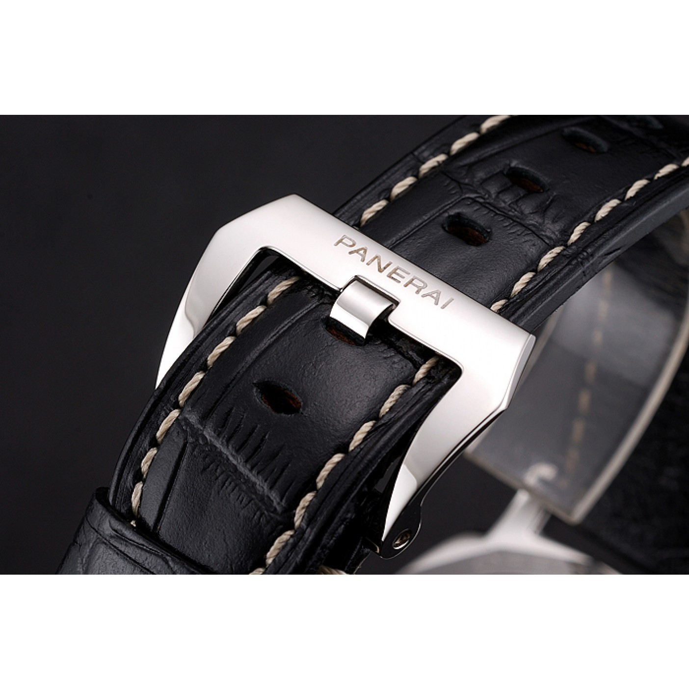 MiroTime Swiss Panerai Radiomir Black Dial Stainless Steel Case Black Leather Strap