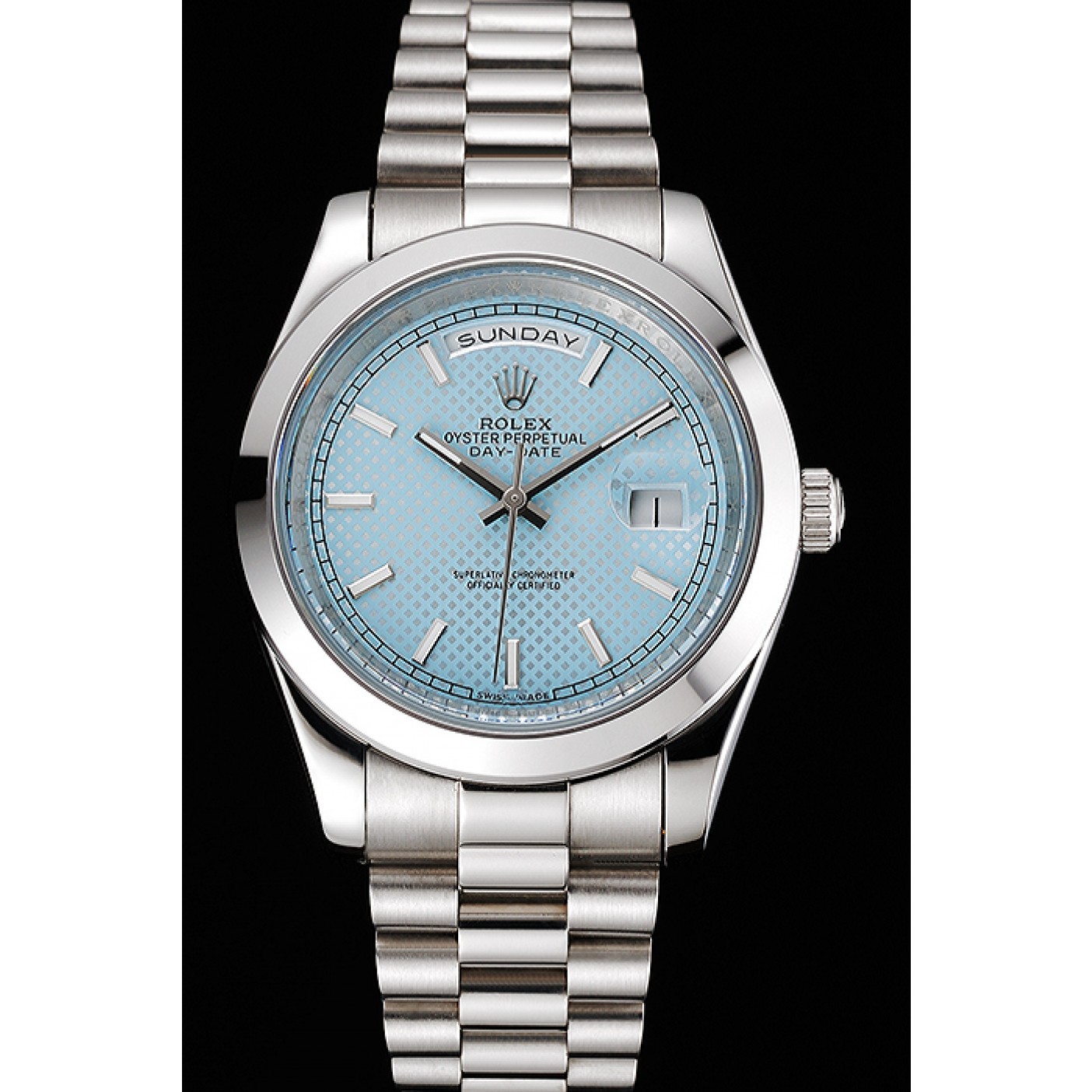MiroTime Rolex Day Date 40 Ice Blue Dial Stainless Steel Case And Bracelet
