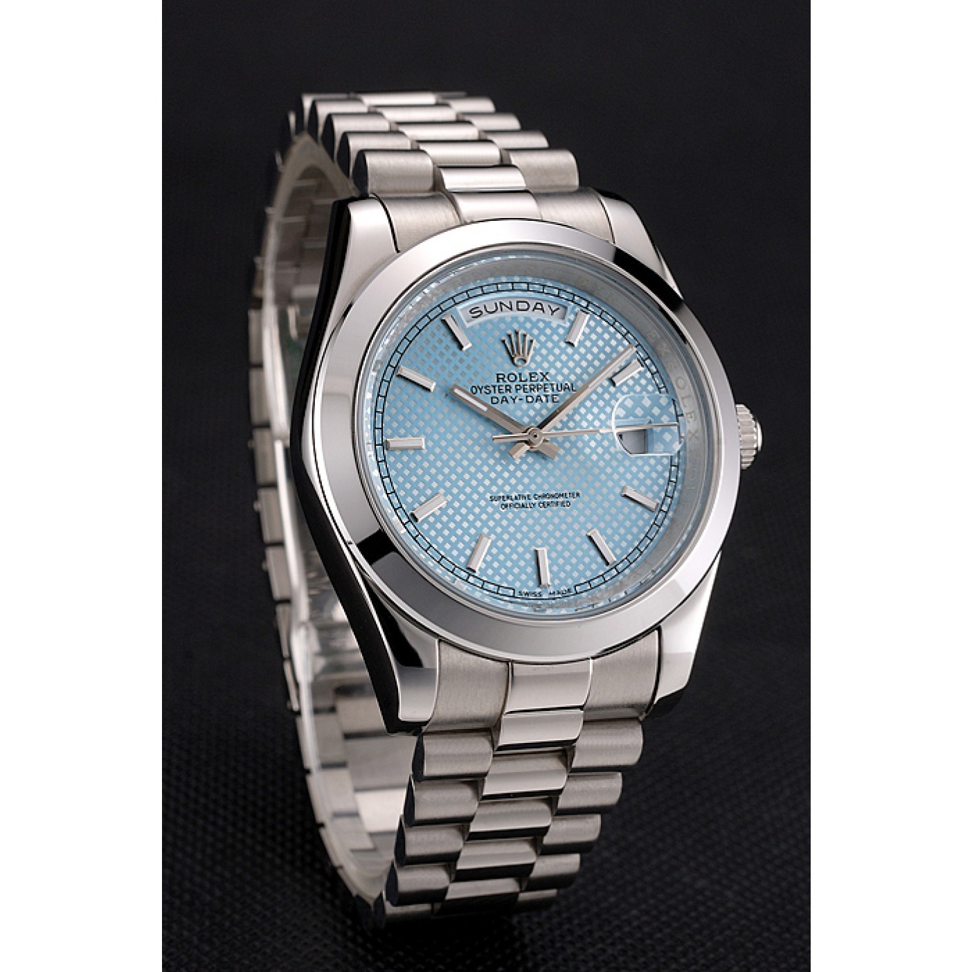 MiroTime Rolex Day Date 40 Ice Blue Dial Stainless Steel Case And Bracelet