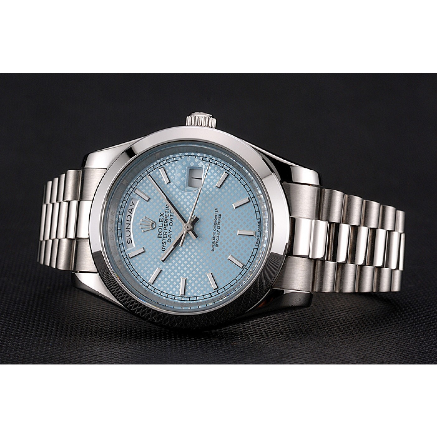 MiroTime Rolex Day Date 40 Ice Blue Dial Stainless Steel Case And Bracelet