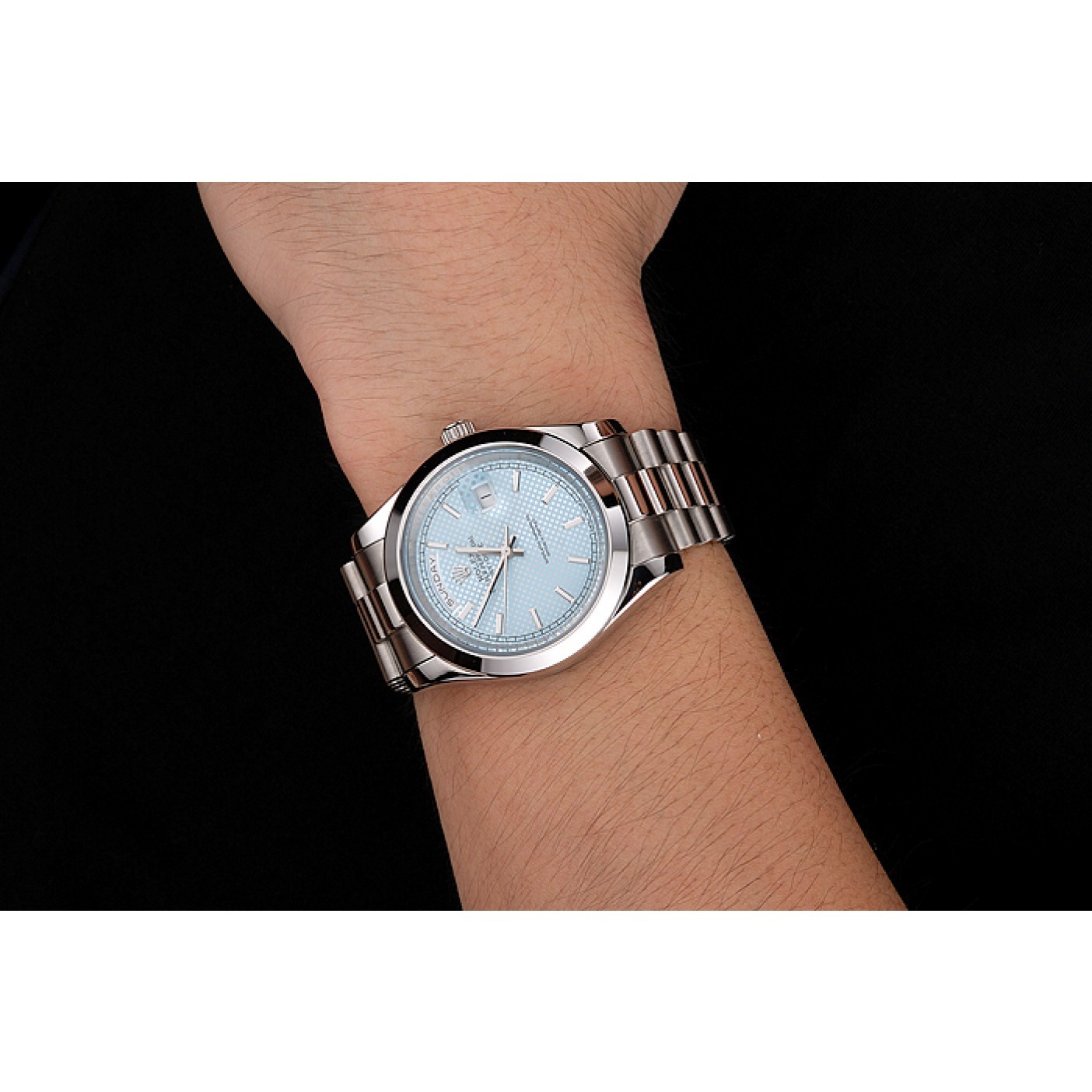 MiroTime Rolex Day Date 40 Ice Blue Dial Stainless Steel Case And Bracelet