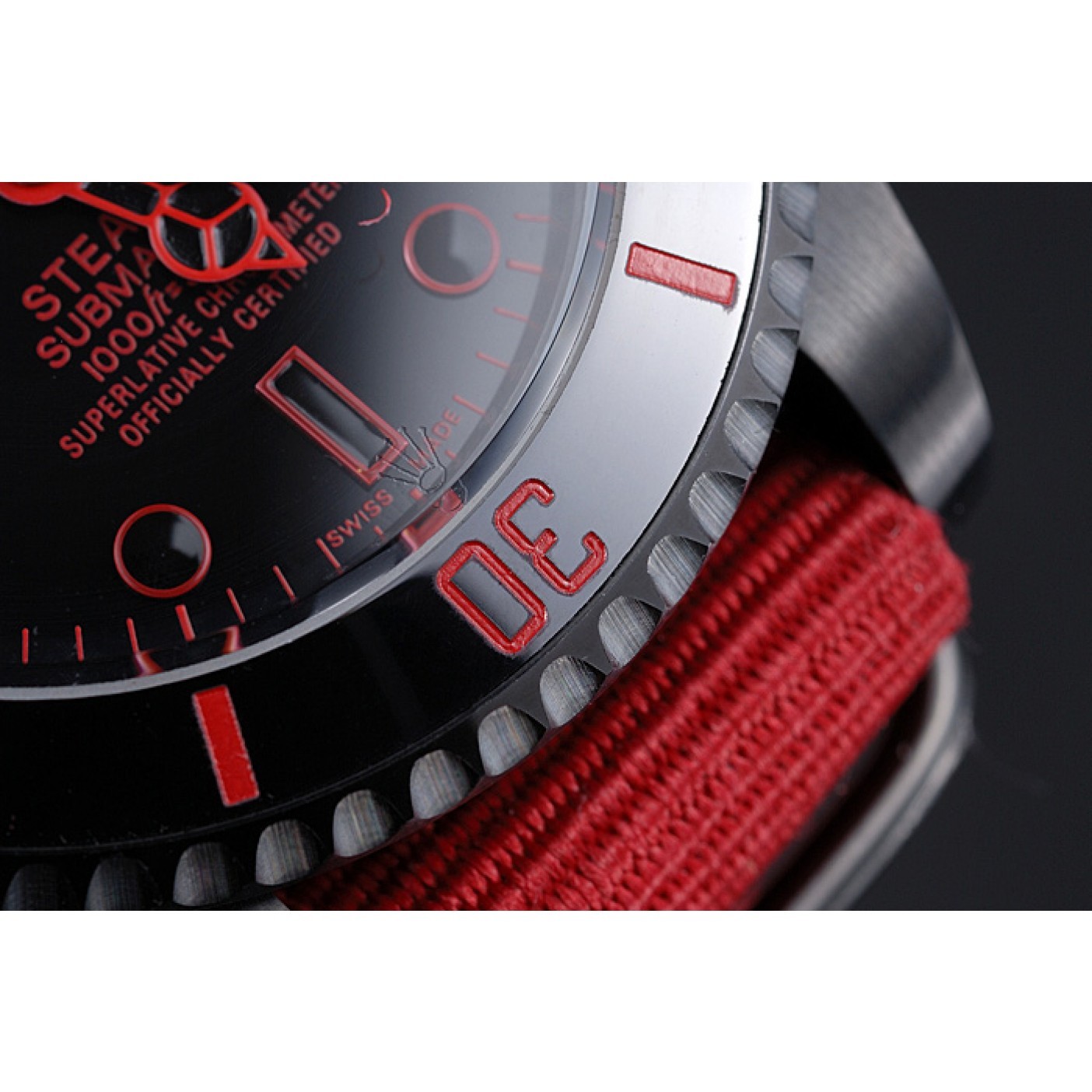 MiroTime Rolex Stealth Submariner Red Nylon Strap 622010