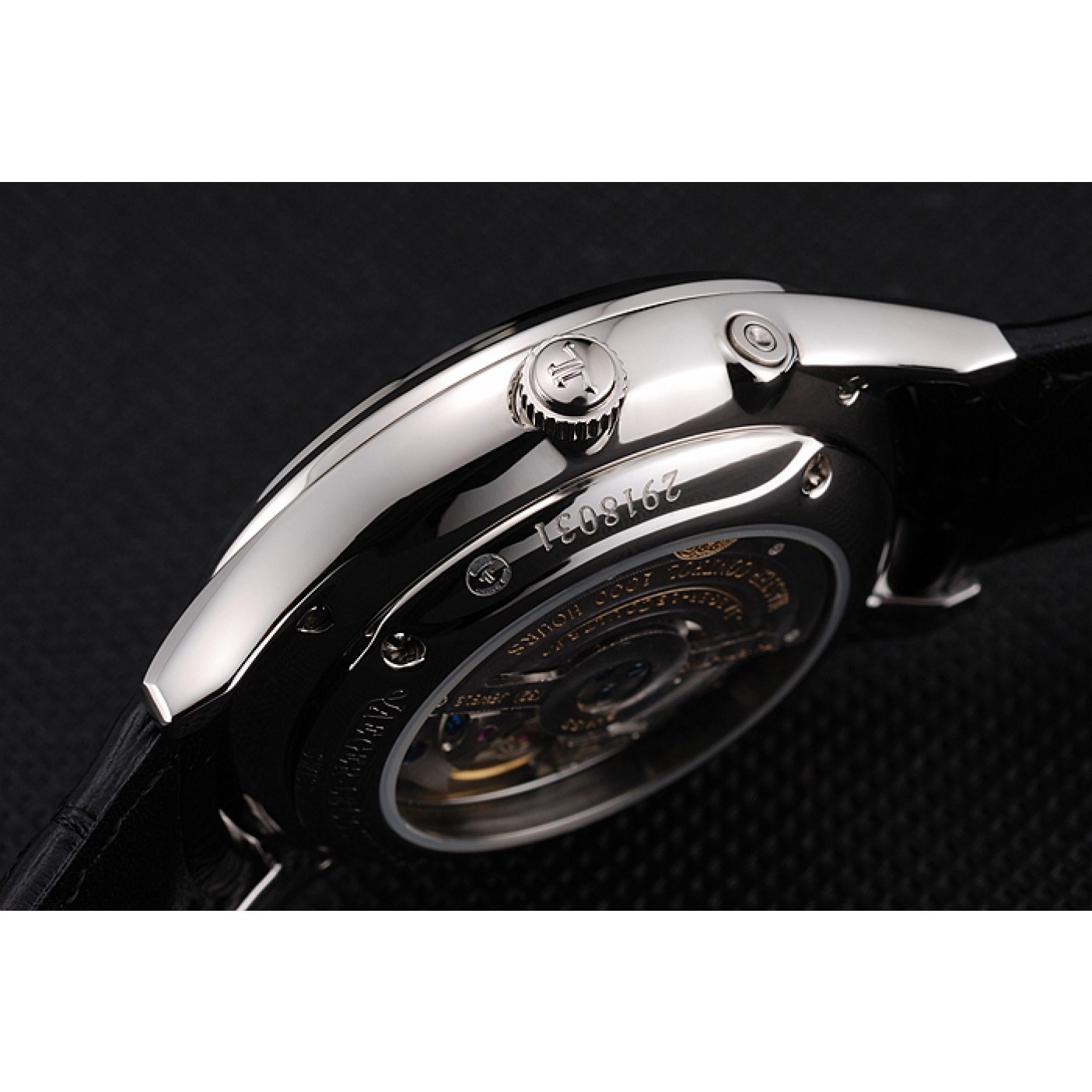MiroTime Swiss Jaeger LeCoultre Master Ultra Thin Reserve De Marche White Dial Stainless Steel Case Black Leather Strap