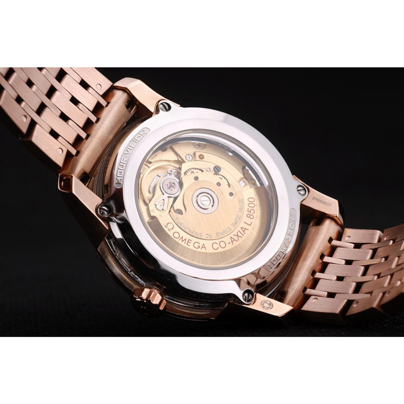 MiroTime Omega Swiss DeVille Rose Gold Bezel Roman Numbers Brown Dial 7610