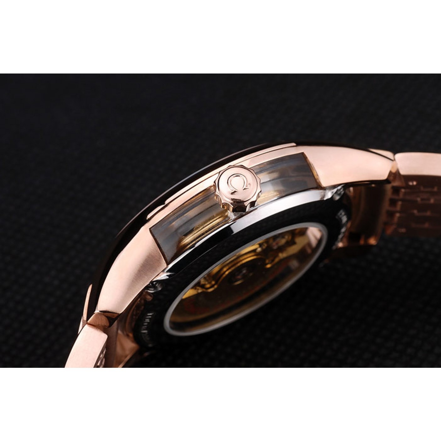 MiroTime Omega Swiss DeVille Rose Gold Bezel Roman Numbers Brown Dial 7610