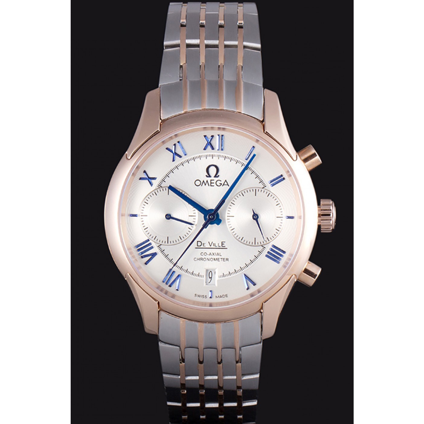 MiroTime Omega DeVille Two Tone Links White Dial om240 621564