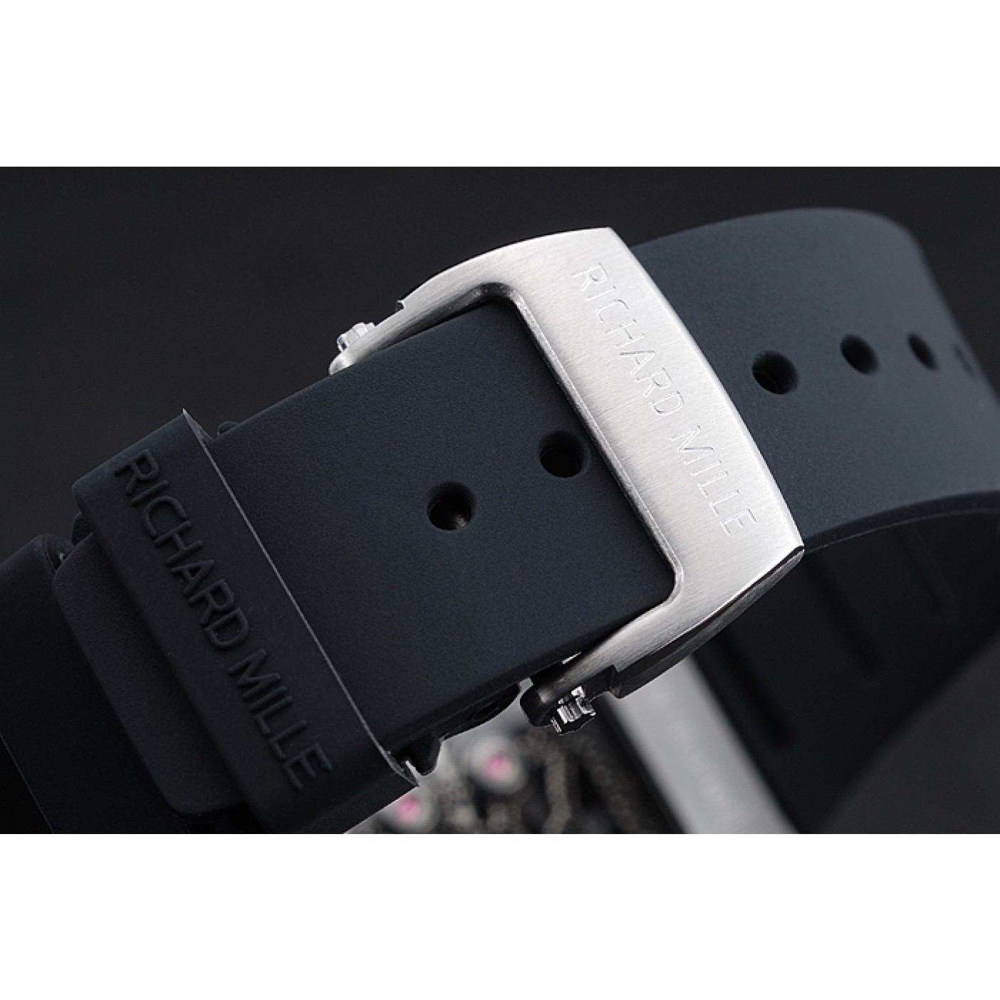 MiroTime Richard Mille Tourbillion Spider RM 19-01 Silver Case Black Rubber Bracelet 1454256