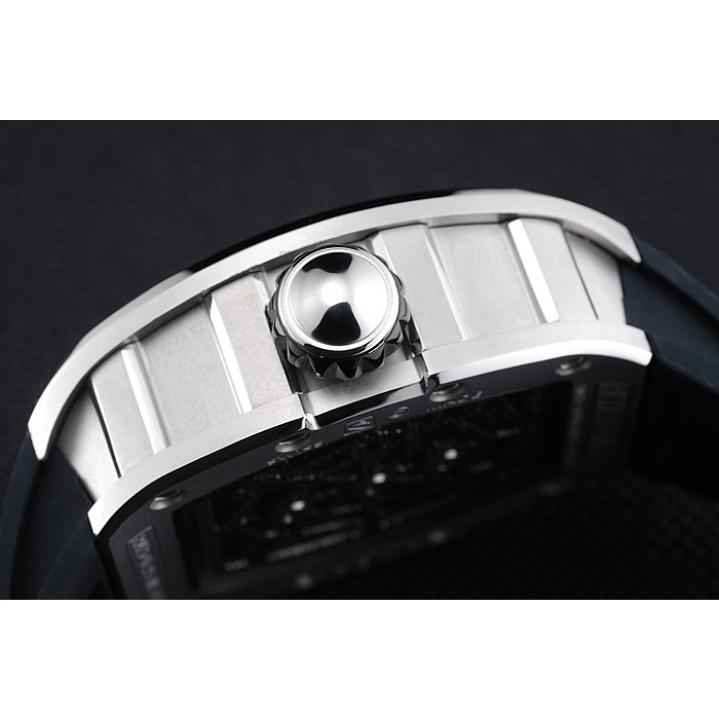 MiroTime Richard Mille Tourbillion Spider RM 19-01 Silver Case Black Rubber Bracelet 1454256