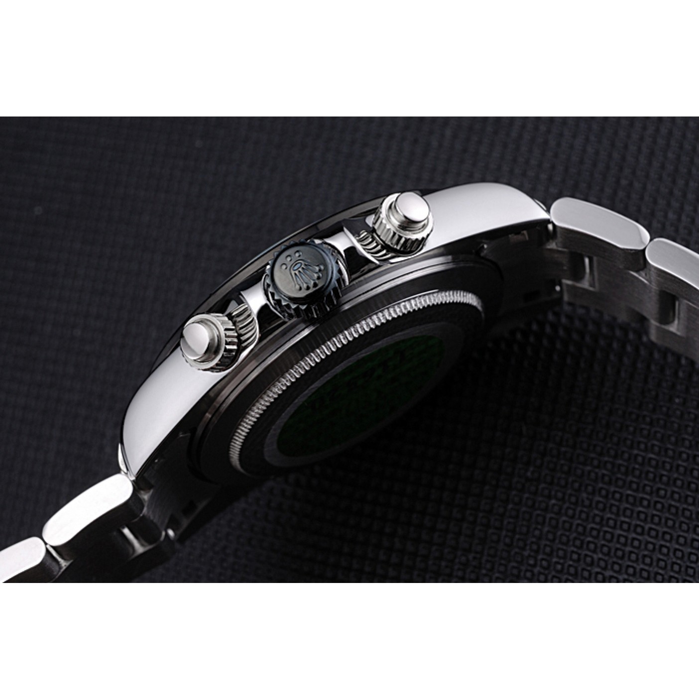 MiroTime Rolex Daytona Stainless Steel Black Enameled White Dial