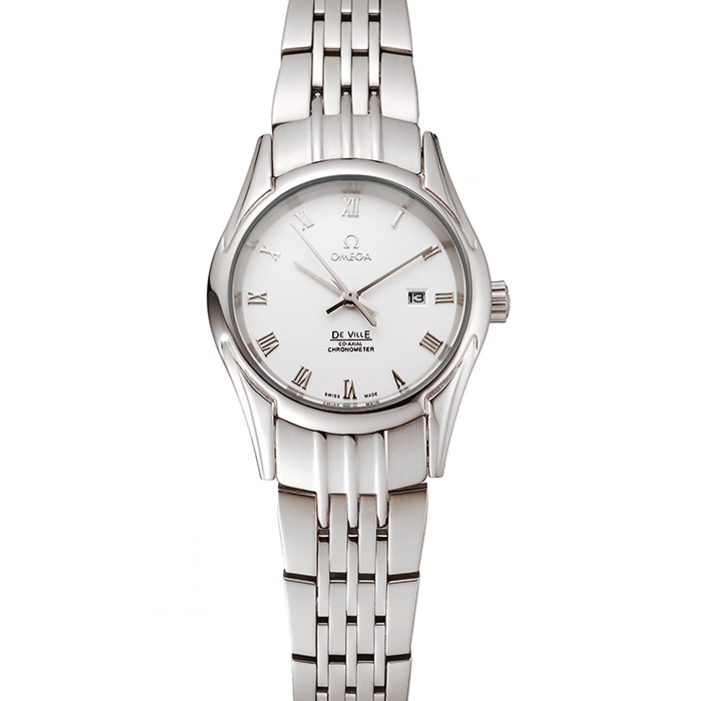 MiroTime Omega De Ville Ladies White Dial Roman Numerals Stainless Steel Case And Bracelet 1453792