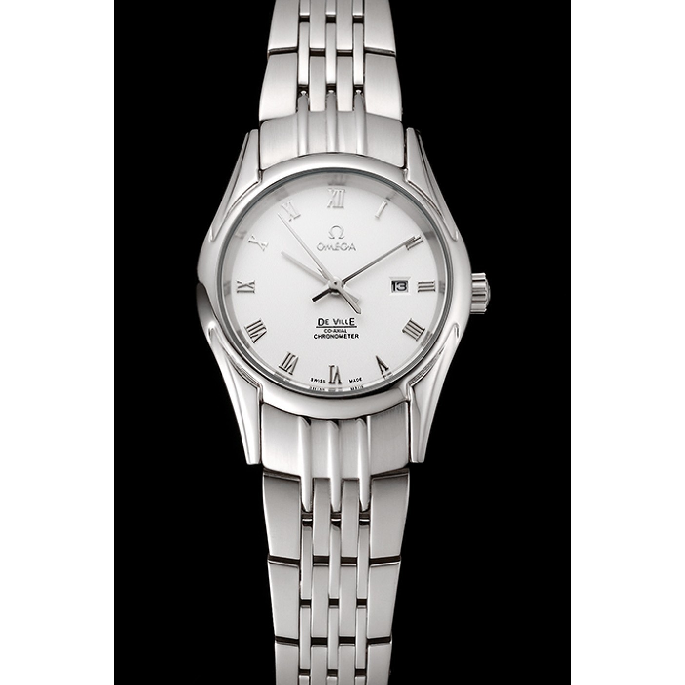 MiroTime Omega De Ville Ladies White Dial Roman Numerals Stainless Steel Case And Bracelet 1453792