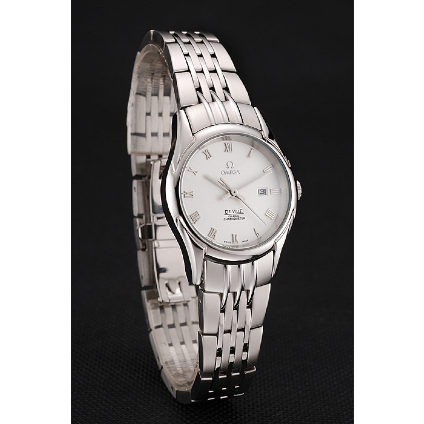 MiroTime Omega De Ville Ladies White Dial Roman Numerals Stainless Steel Case And Bracelet 1453792