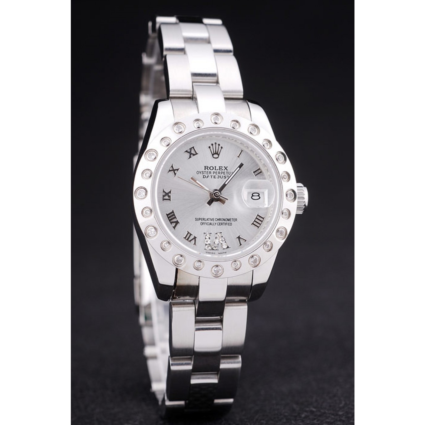 MiroTime Rolex Datejust Polished Silver Diamonds Bezel Silver Dial 7474