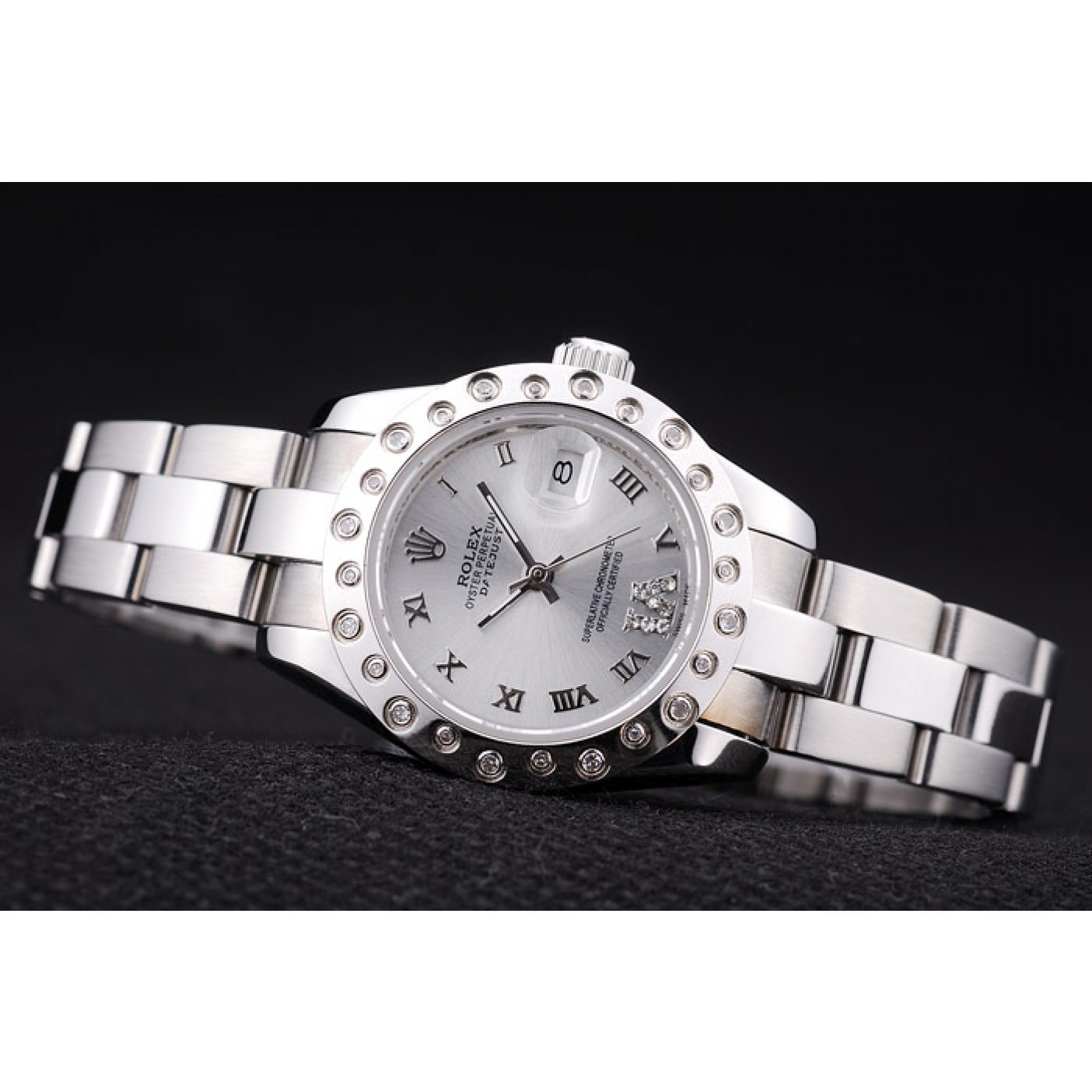 MiroTime Rolex Datejust Polished Silver Diamonds Bezel Silver Dial 7474