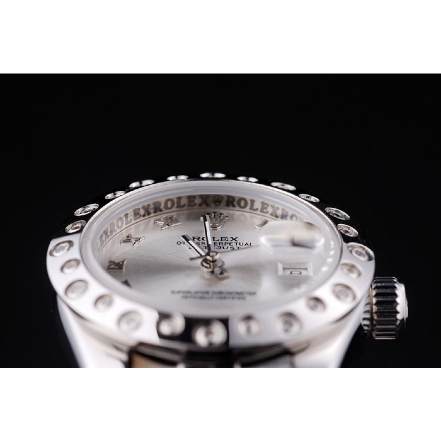 MiroTime Rolex Datejust Polished Silver Diamonds Bezel Silver Dial 7474