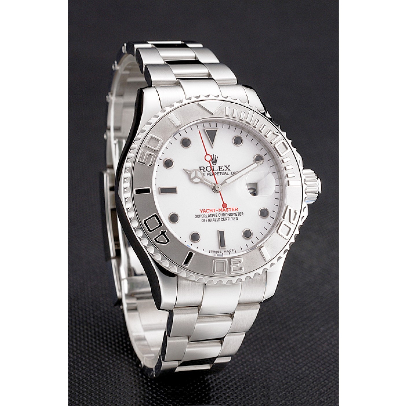 MiroTime Rolex Yacht-Master White Dial Stainless Steel Case And Bracelet
