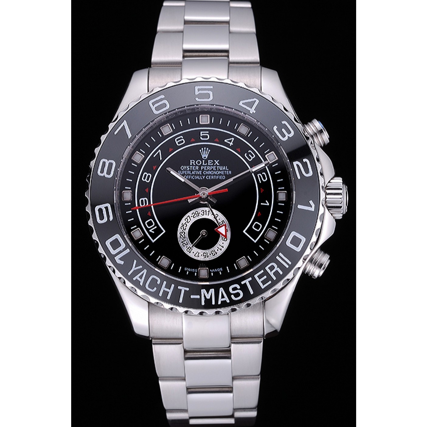 MiroTime Rolex Yacht - Master II Black Dial Stainless Steel Bracelet 622541