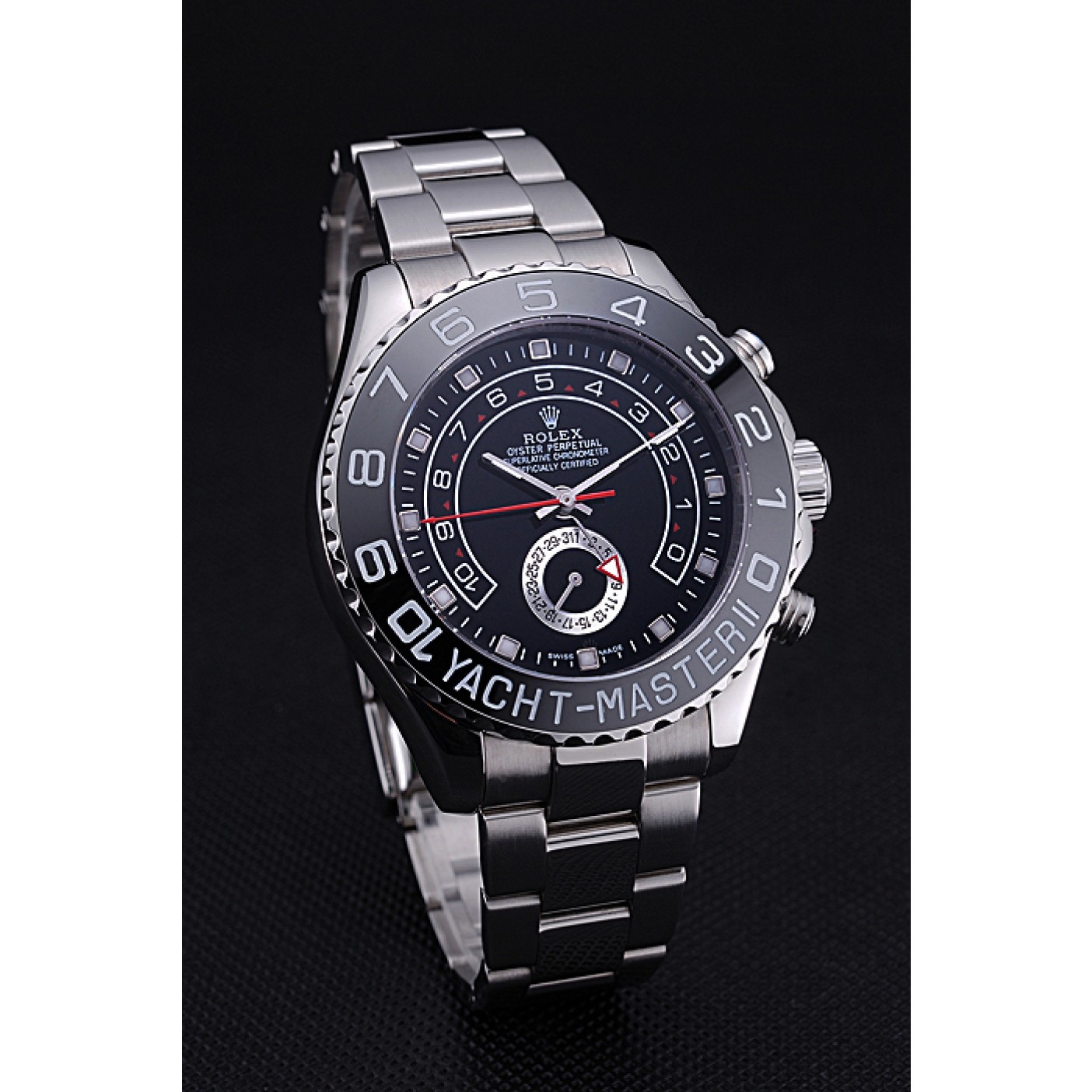 MiroTime Rolex Yacht - Master II Black Dial Stainless Steel Bracelet 622541