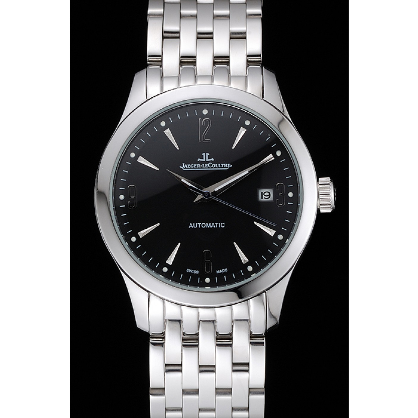 MiroTime Jaeger LeCoultre Master Black Dial Stainless Steel Bezel Stainless Steel Band 622093