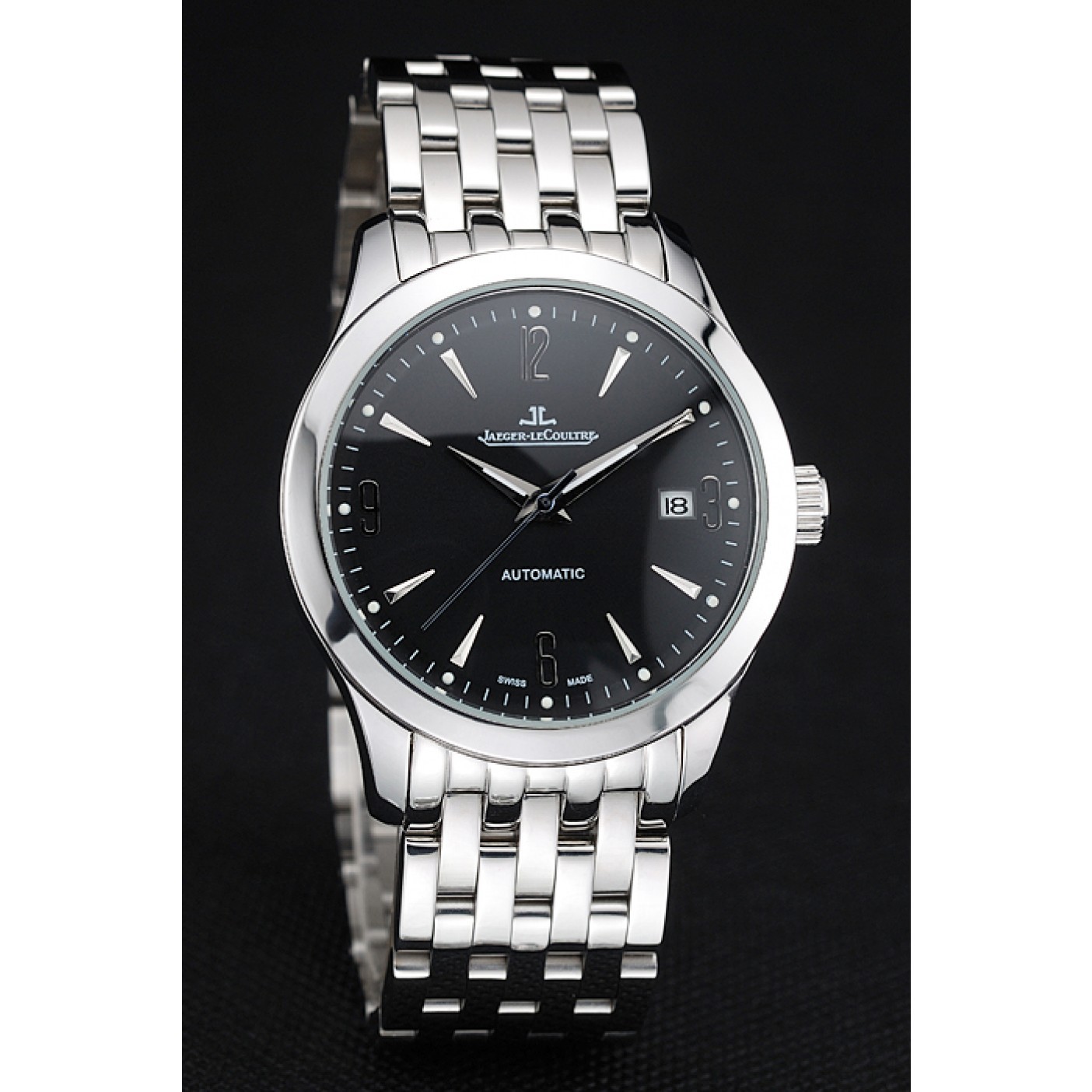 MiroTime Jaeger LeCoultre Master Black Dial Stainless Steel Bezel Stainless Steel Band 622093