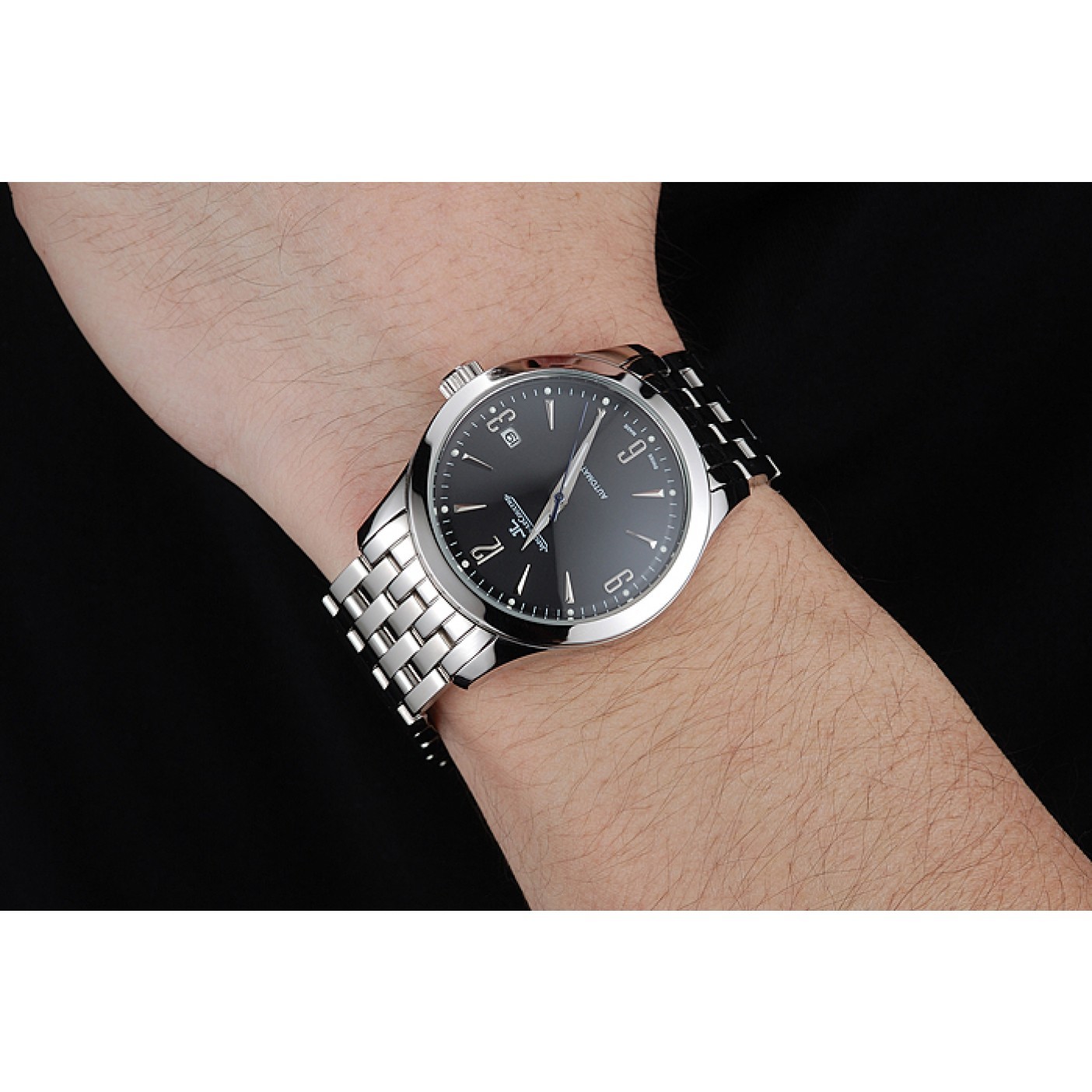 MiroTime Jaeger LeCoultre Master Black Dial Stainless Steel Bezel Stainless Steel Band 622093