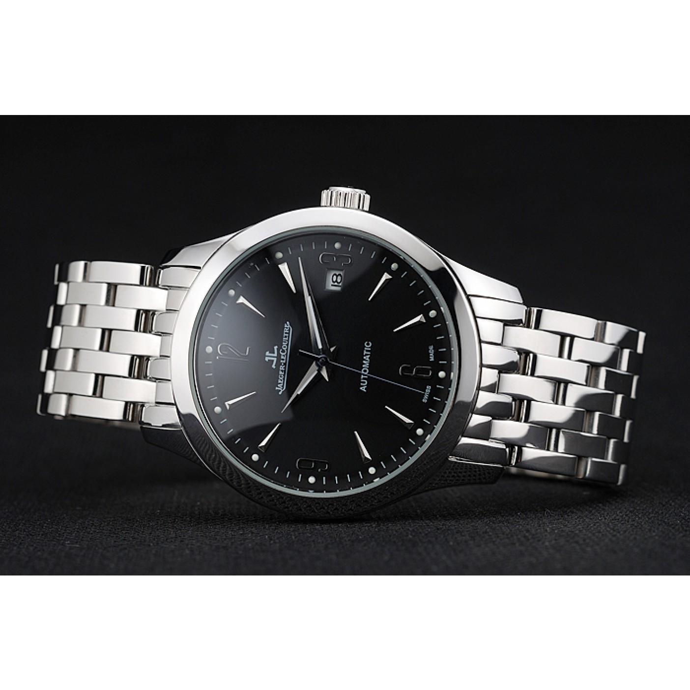MiroTime Jaeger LeCoultre Master Black Dial Stainless Steel Bezel Stainless Steel Band 622093