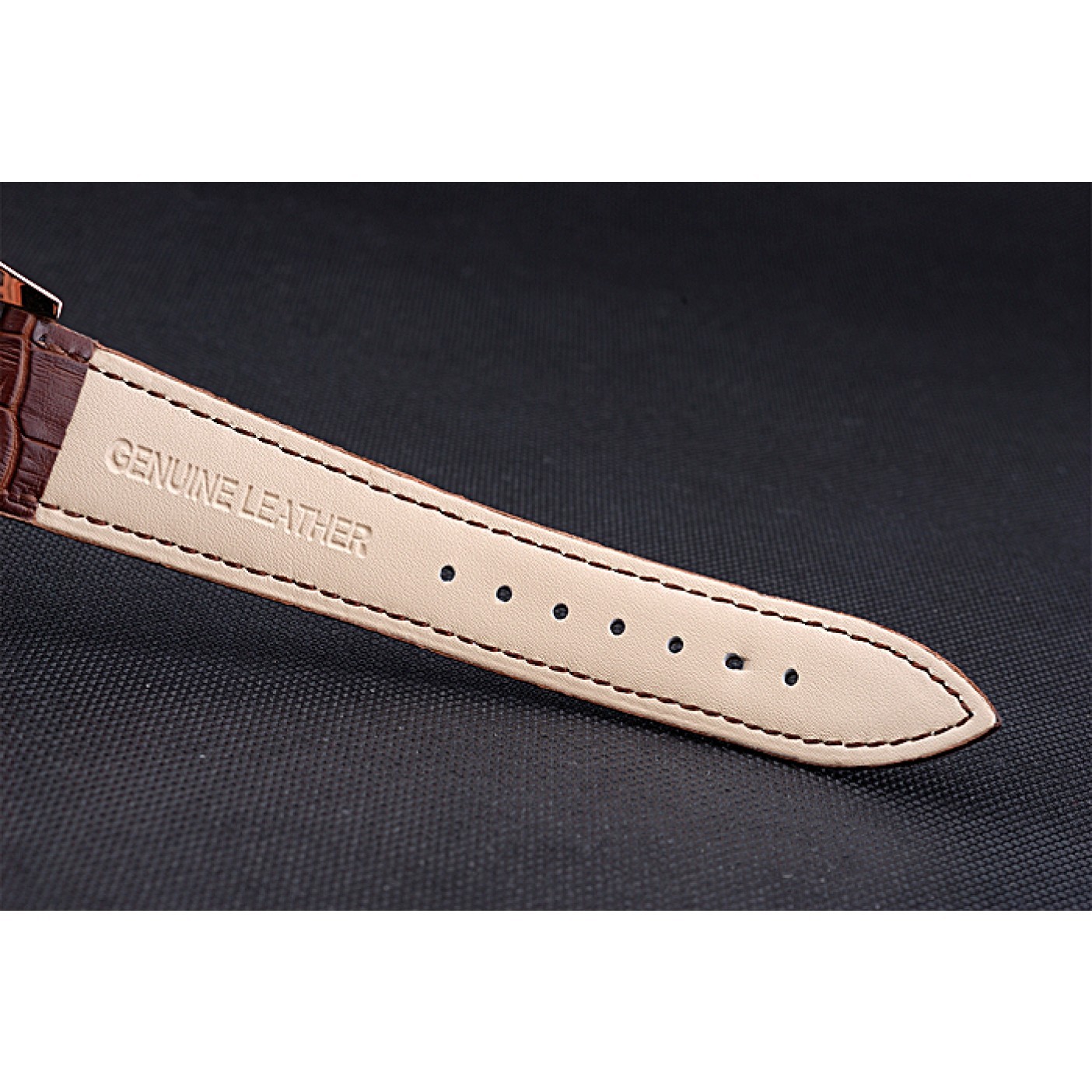 MiroTime Jaeger LeCoultre Master White Dial Brown Leather Band Rose Gold Bezel 622080