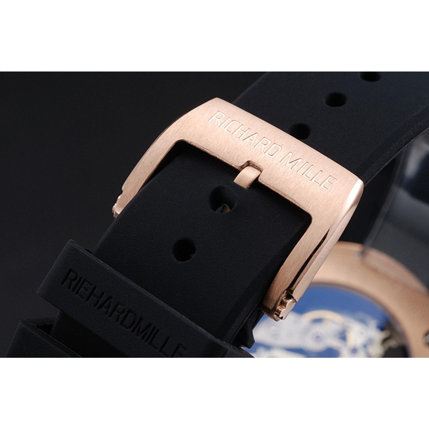 MiroTime Richard Mille RM 033 Extra Flat Automatic Gold Case Black Rubber Bracelet 1454196