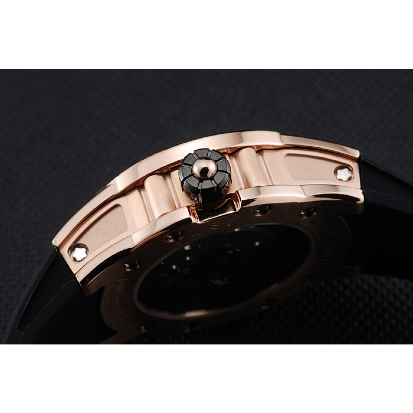 MiroTime Richard Mille RM 033 Extra Flat Automatic Gold Case Black Rubber Bracelet 1454196