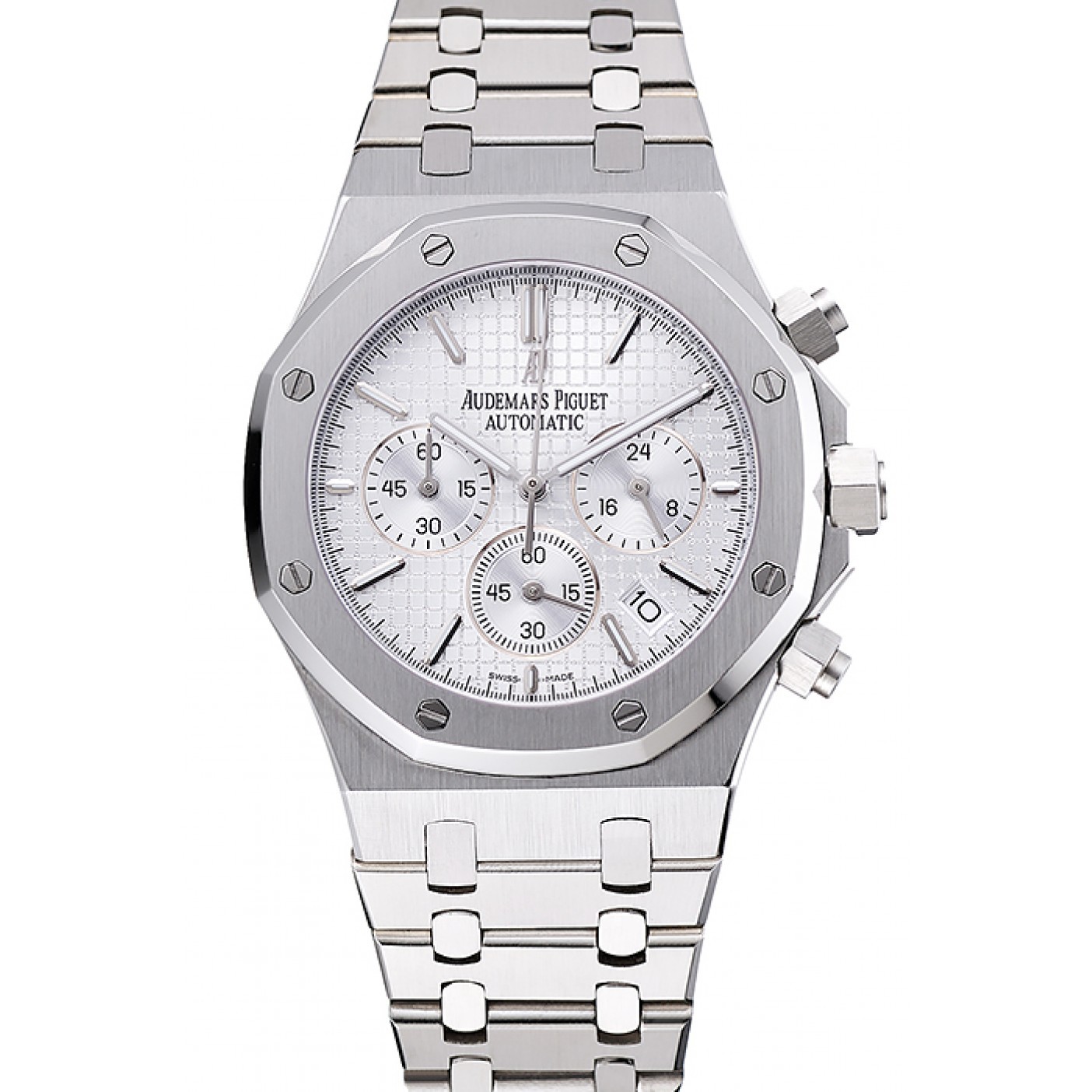MiroTime Audemars Piguet Royal Oak Chronograph White Dial Stainless Steel Bracelet 1454024