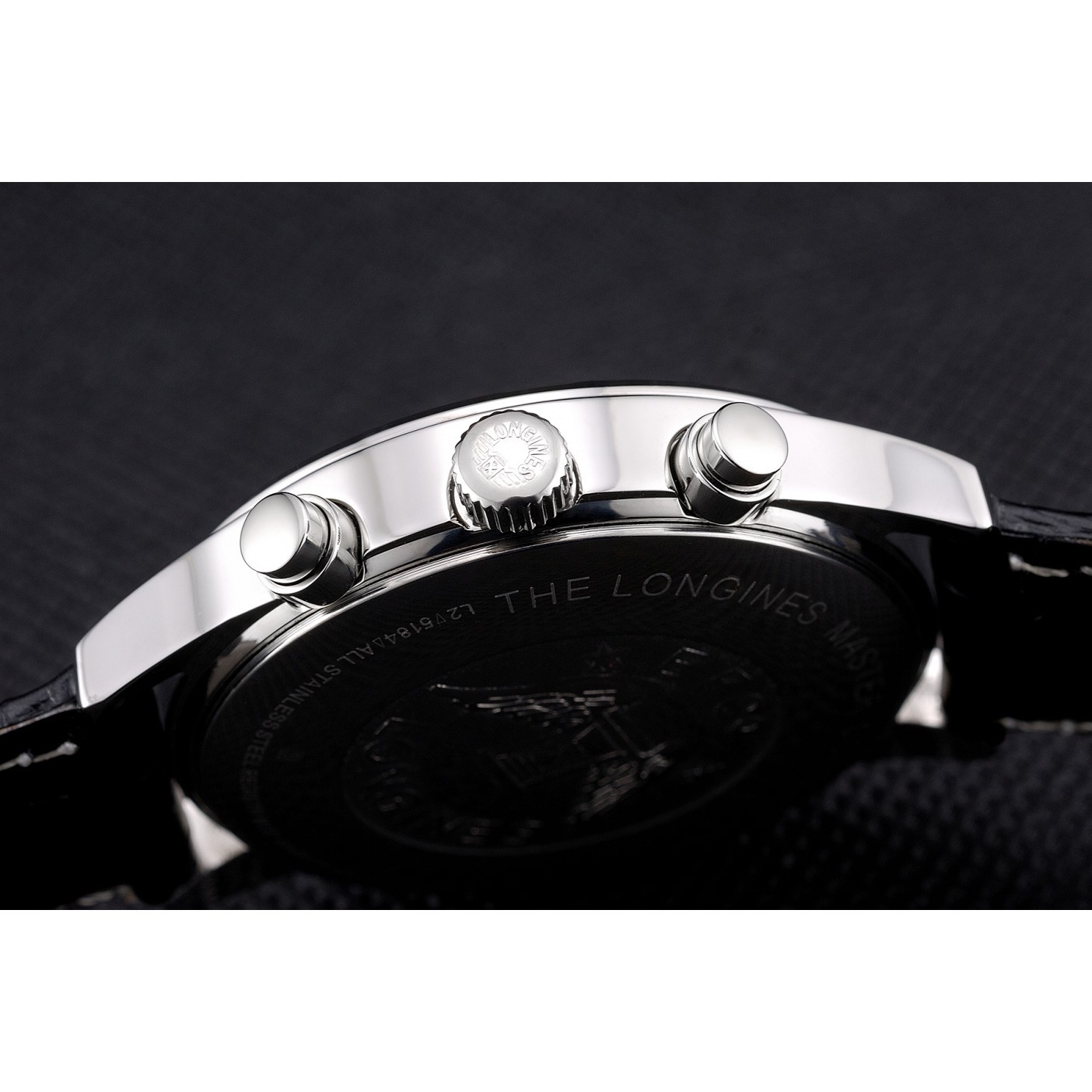 MiroTime Longines Master Collection Black Leather Strap Black Dial 80224