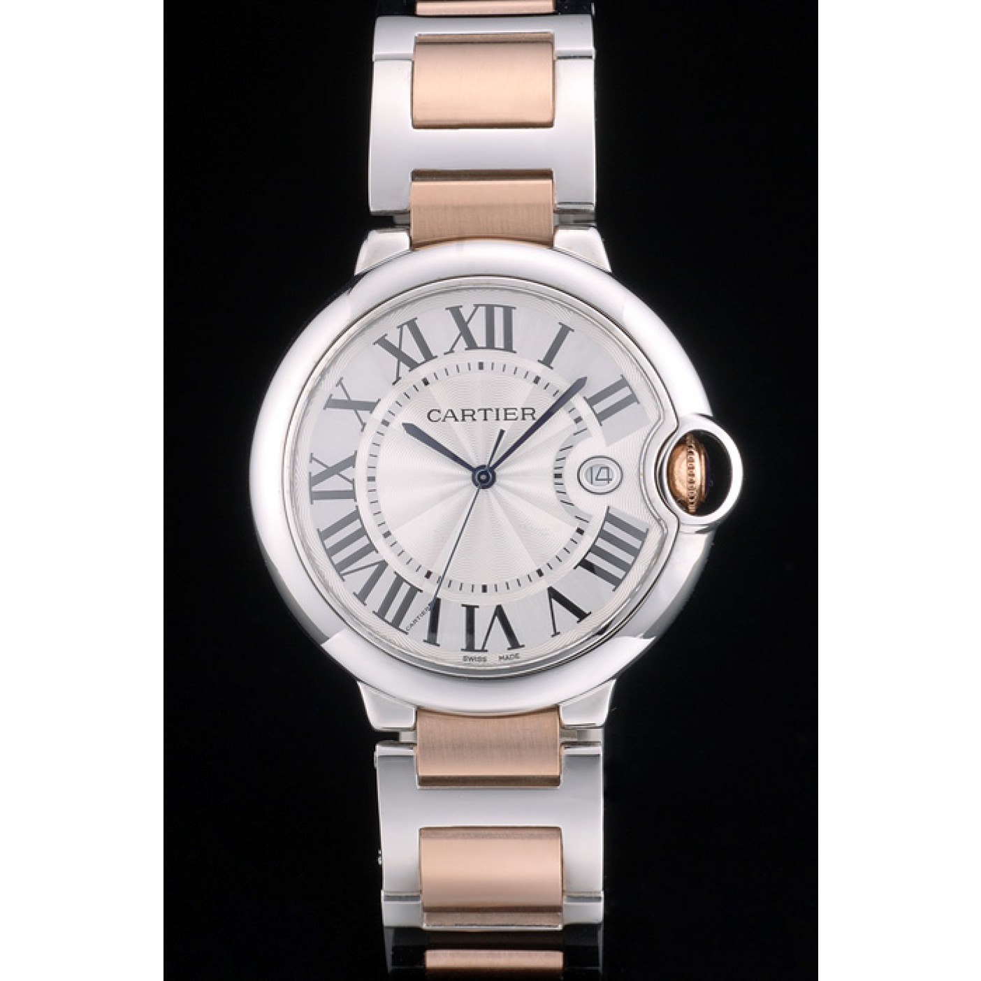 MiroTime Cartier Ballon Bleu 42mm White Dial Stainless Steel Case Two Tone Rose Gold Bracelet