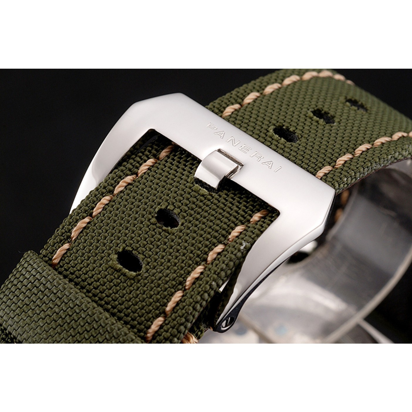 MiroTime Panerai Luminor Base Logo Acciaio Black Dial Green Bracelet 1454013
