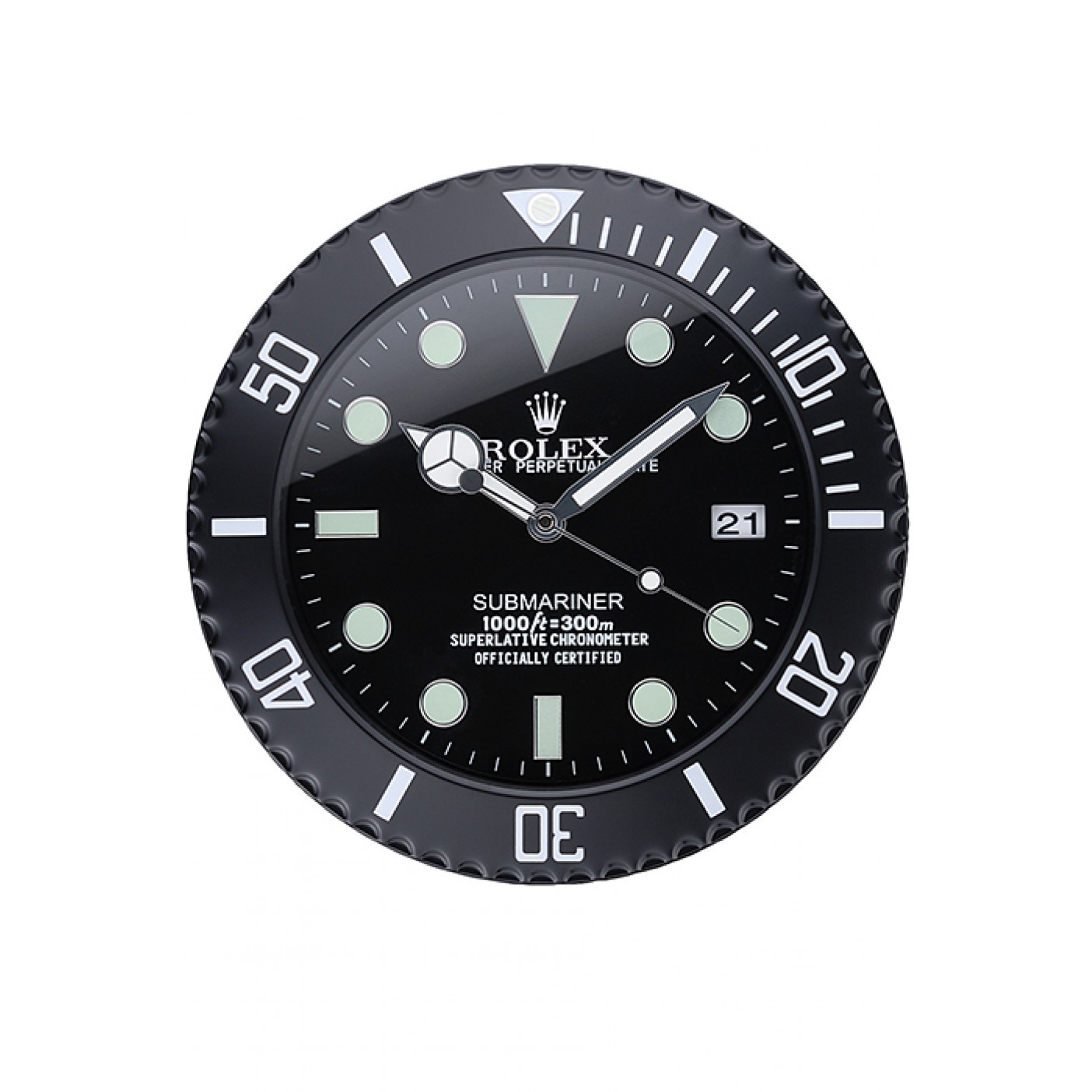 MiroTime Rolex Submariner Wall Clock Black 622474