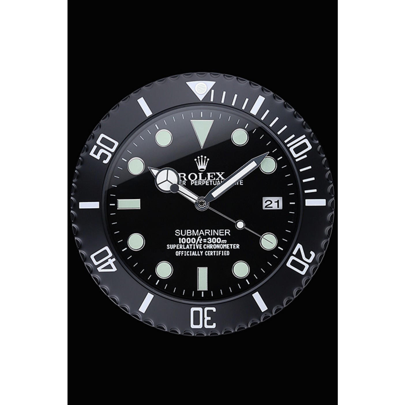 MiroTime Rolex Submariner Wall Clock Black 622474