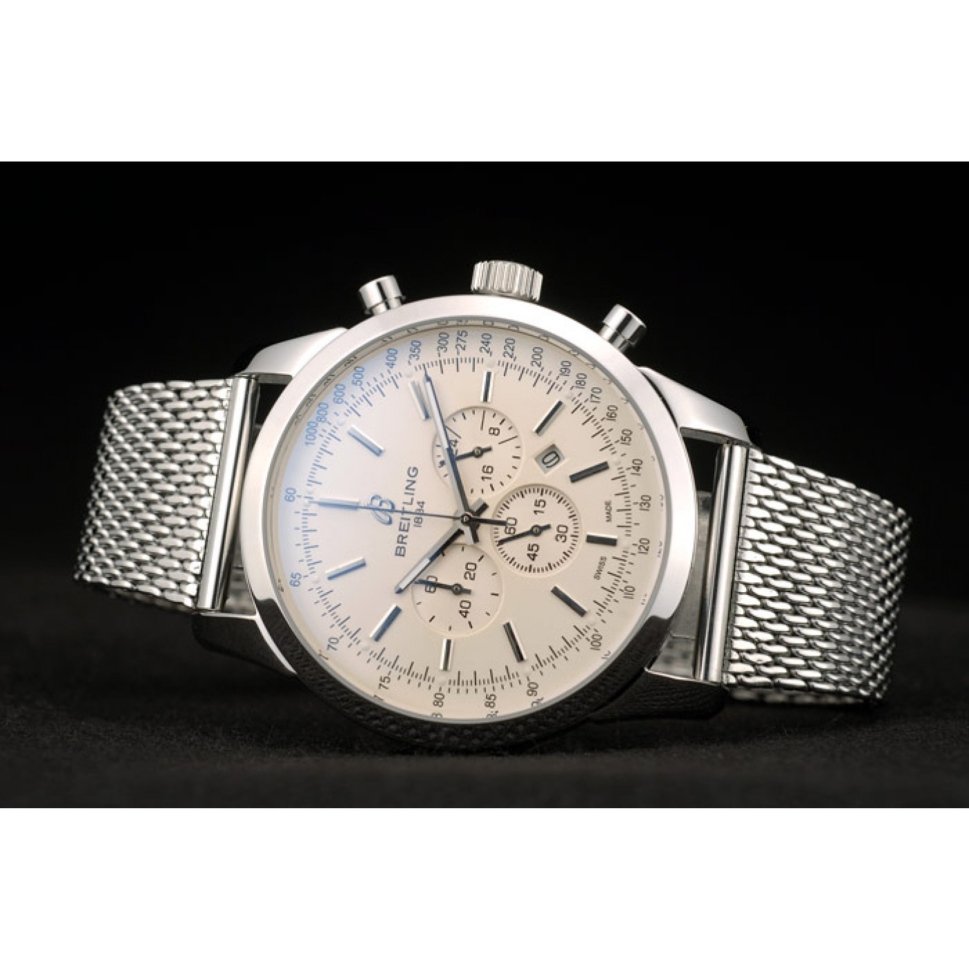 MiroTime Breitling Transocean Stainless Steel Case Light Yellow Dial