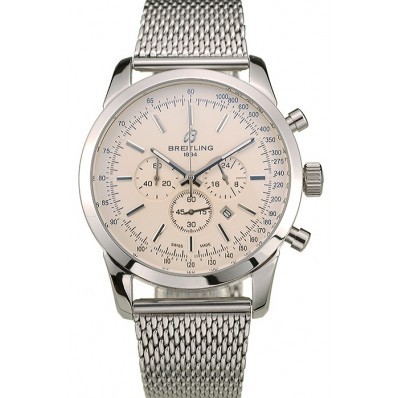 MiroTime Breitling Transocean Stainless Steel Case Light Yellow Dial