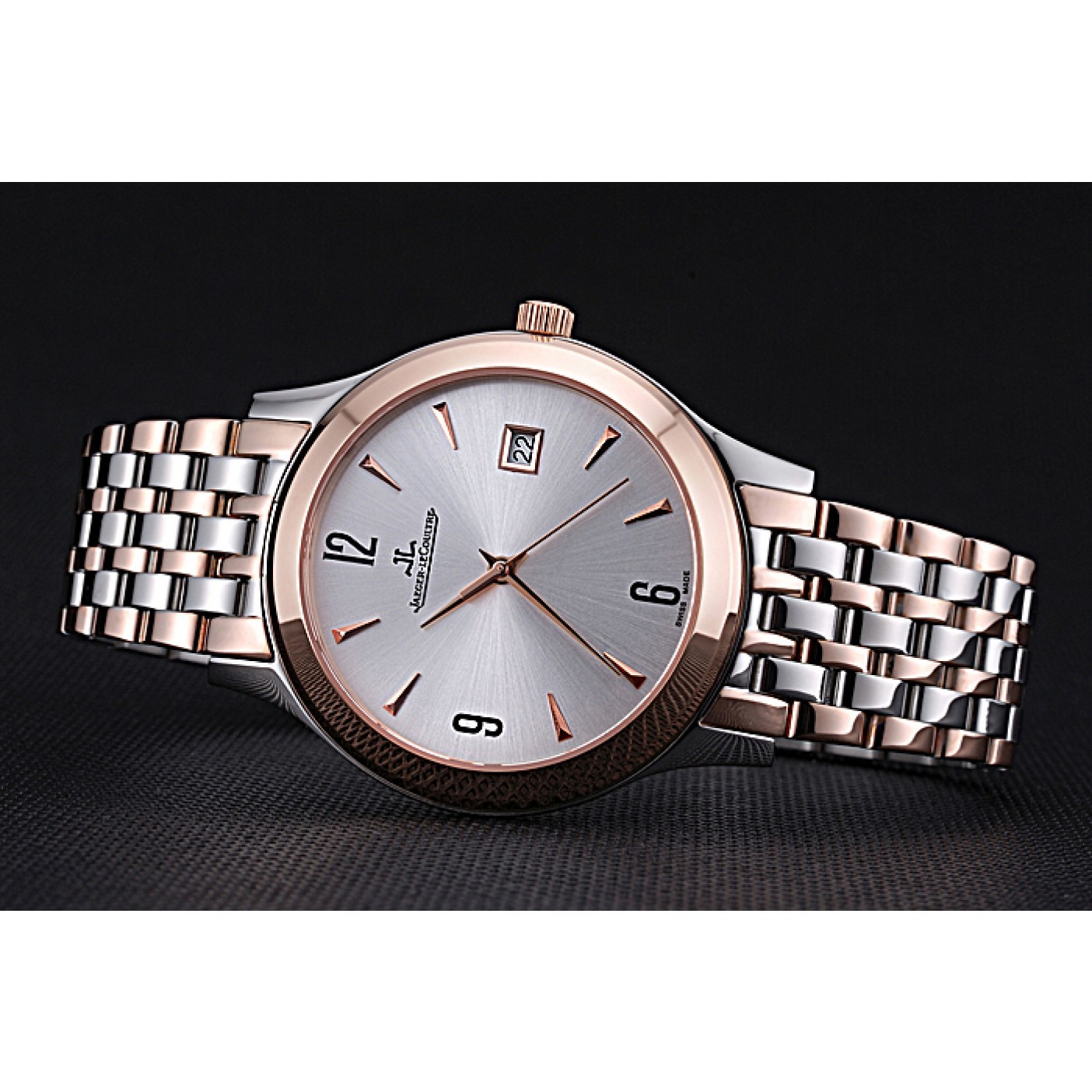 MiroTime Jaeger LeCoultre Master White Dial Rose Gold Bezel Two Tone Band 622090