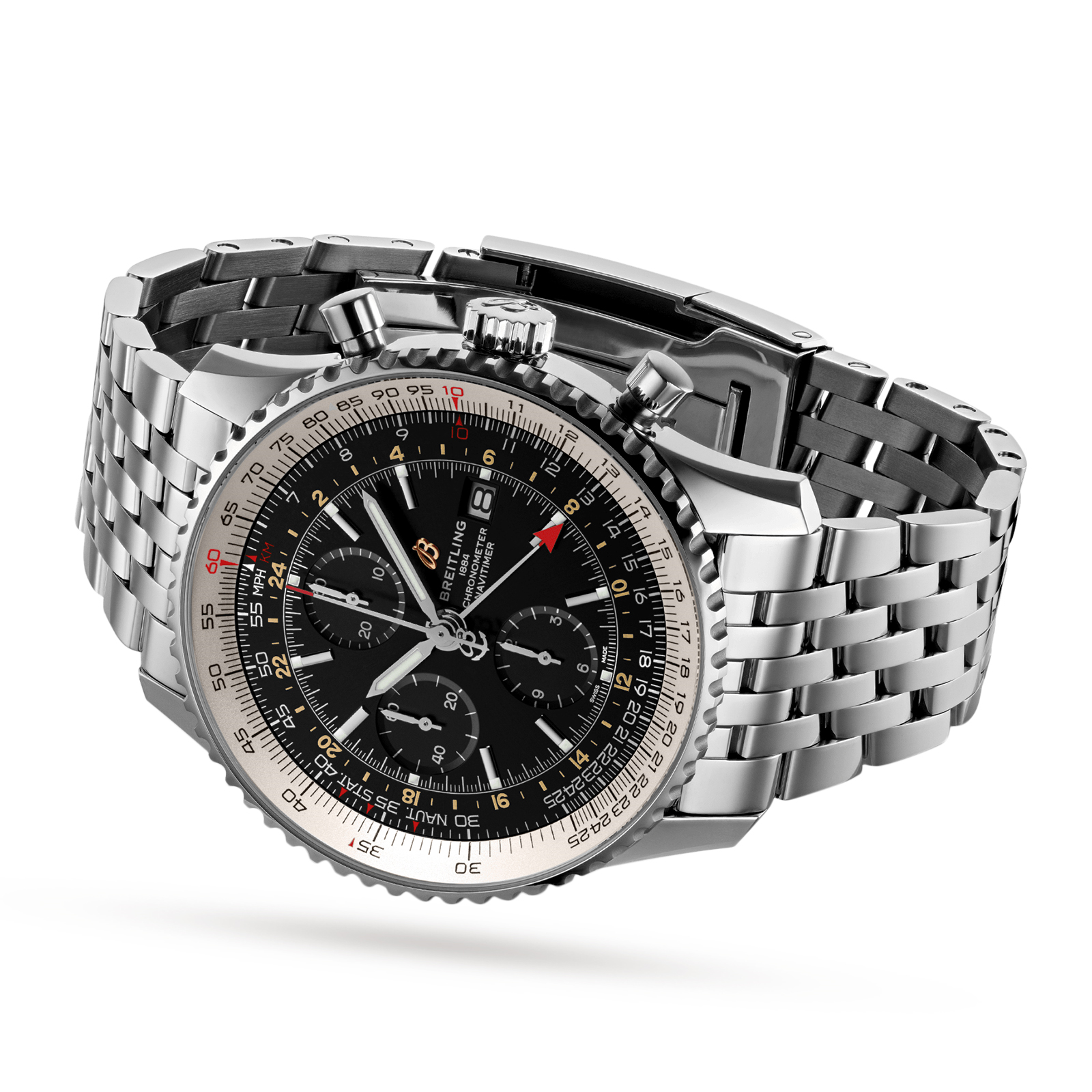 MiroTime Swiss Breitling Navitimer Chronograph GMT 46mm Mens Watch A24322121B2A1