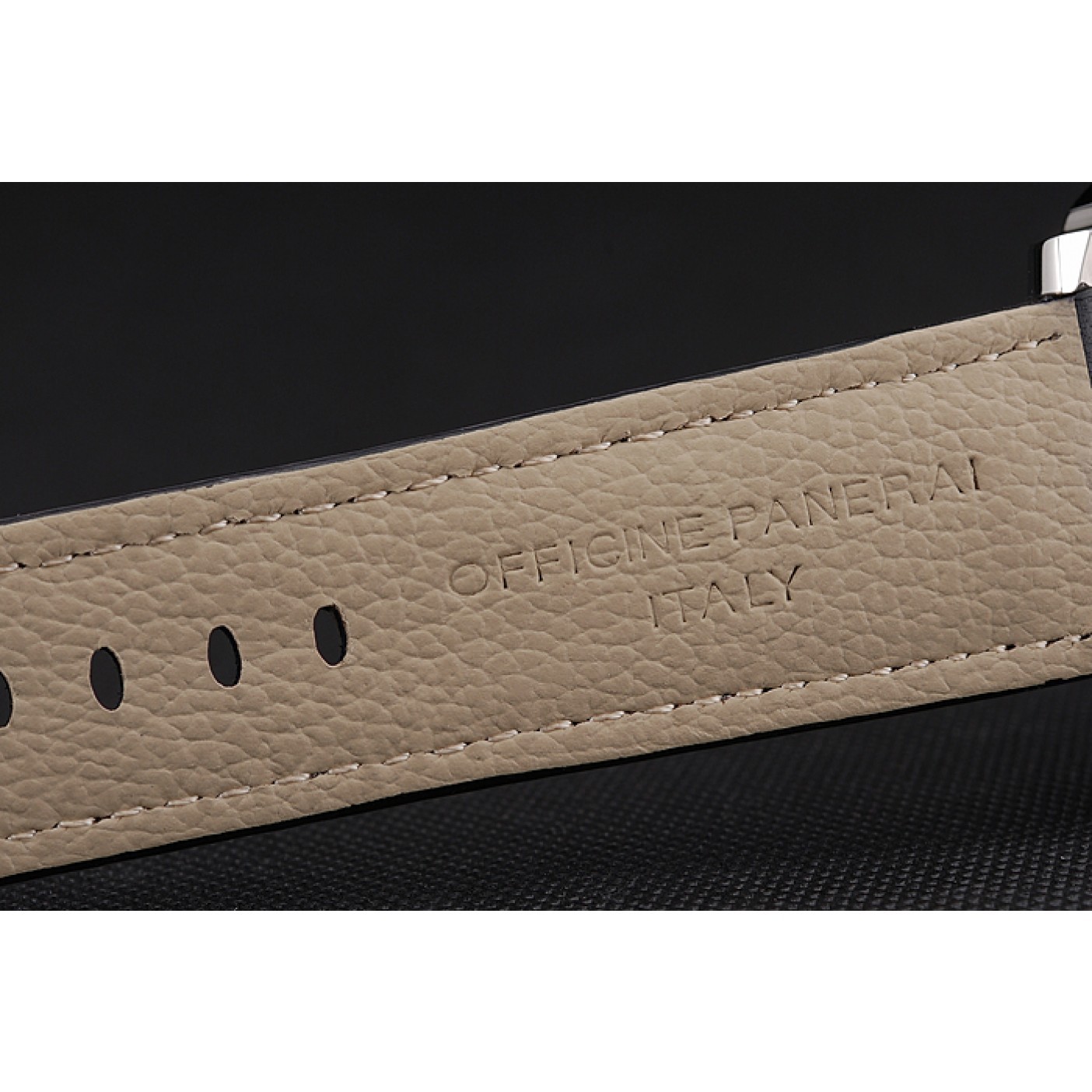 MiroTime Panerai Luminor Marina 8 Days Black Dial Stainless Steel Case Black Leather Strap