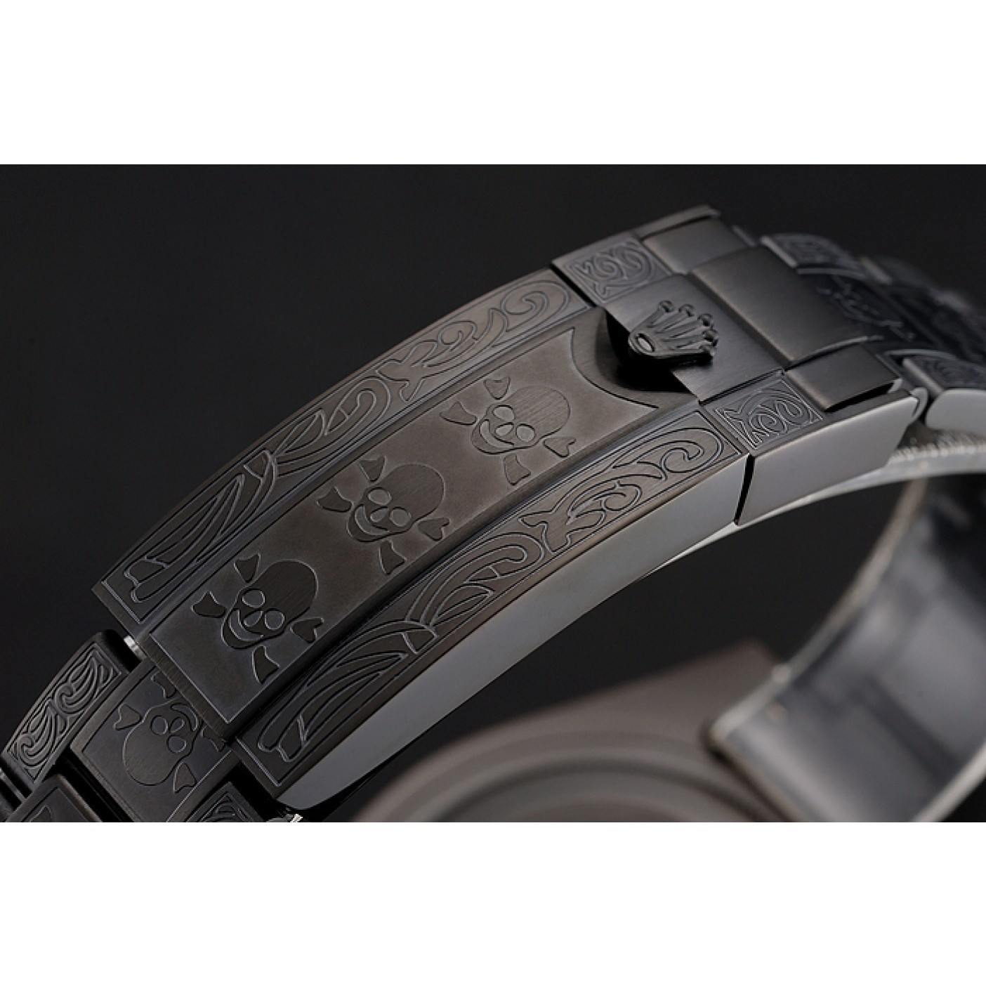 MiroTime Rolex Submariner Skull Limited Edition Green Dial All Black Case And Bracelet 1454076