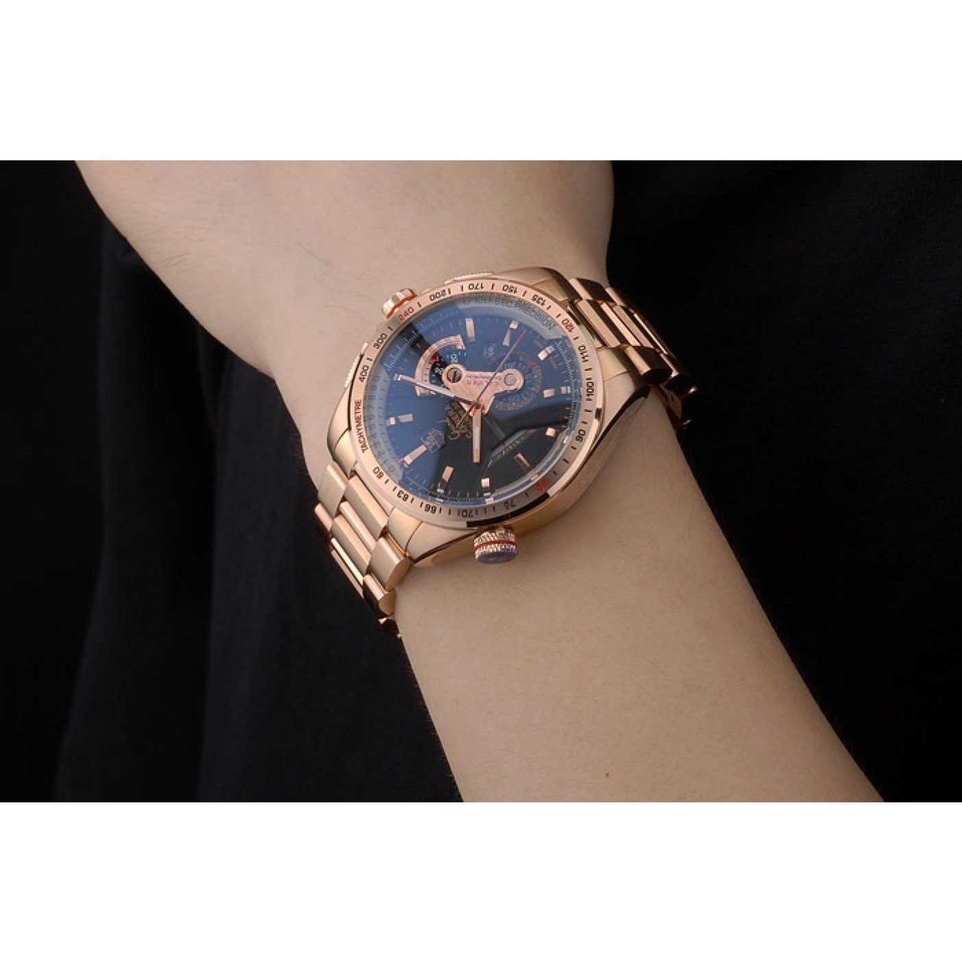 MiroTime Tag Heuer Carrera Rose Gold Case Black Dial