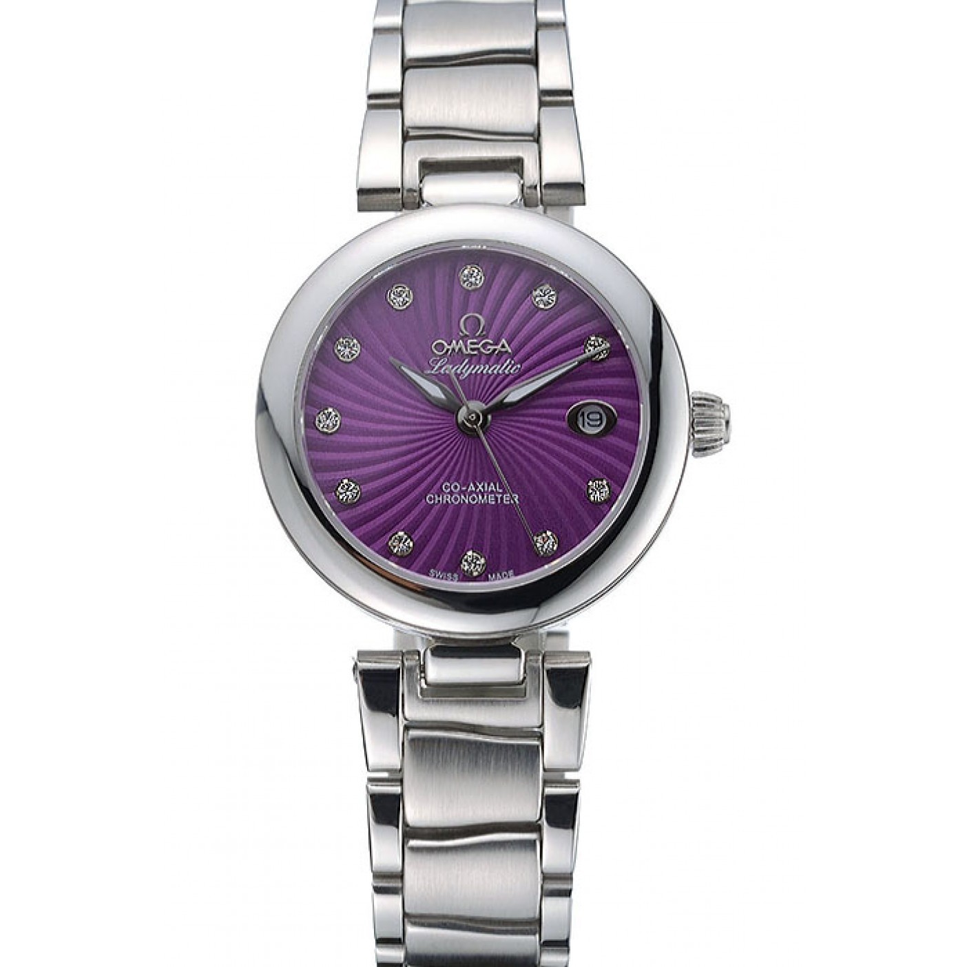 MiroTime Omega Ladymatic Purple Dial Stainless Steel Bracelet 622459