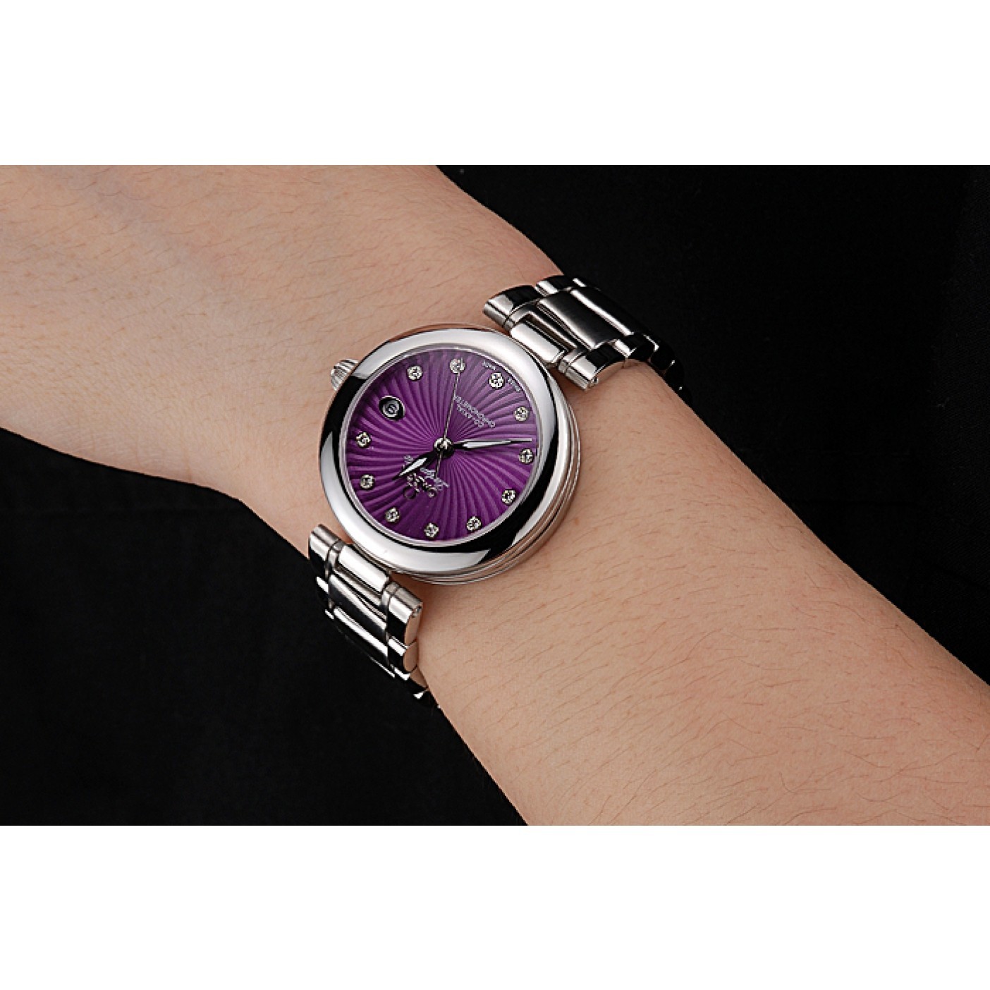 MiroTime Omega Ladymatic Purple Dial Stainless Steel Bracelet 622459