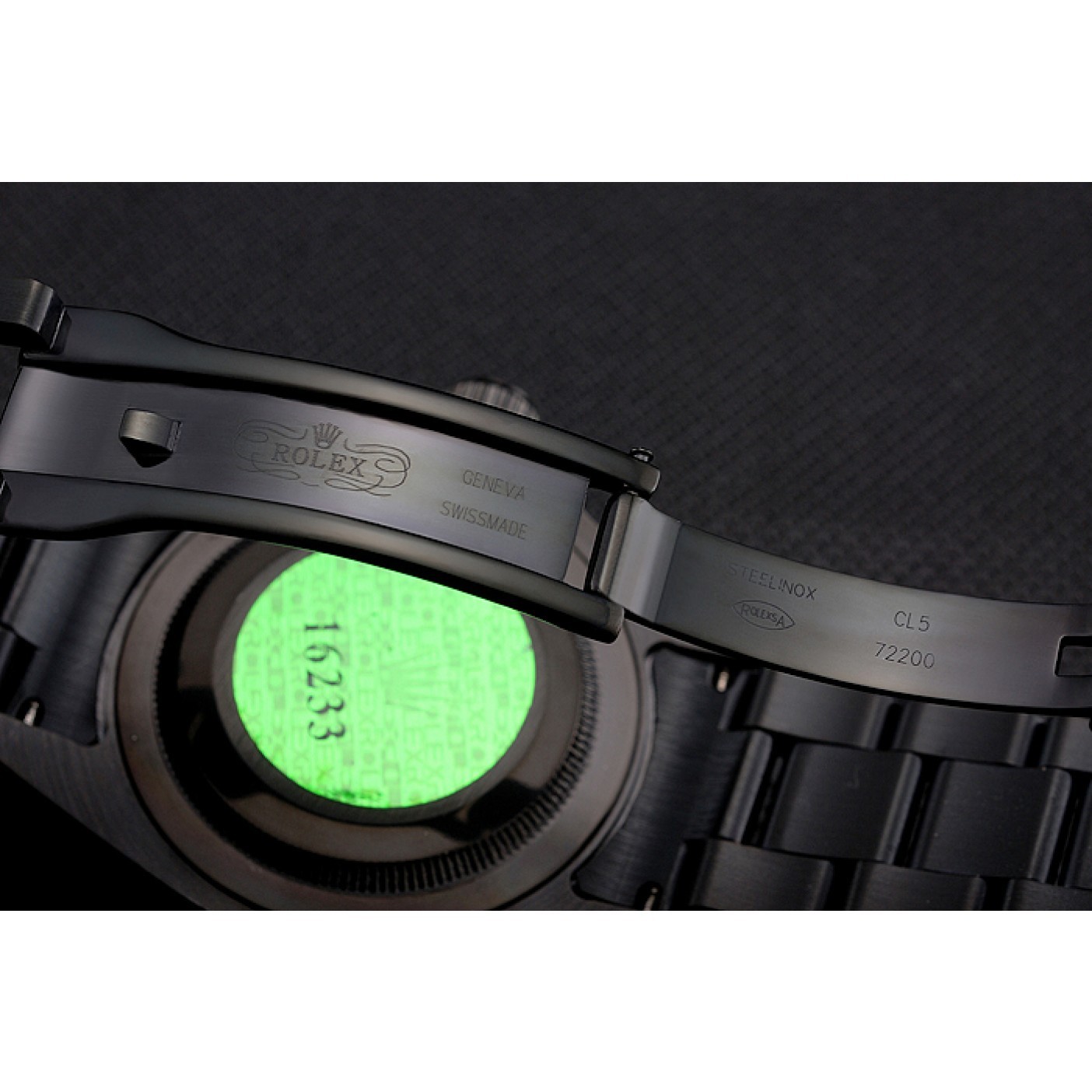 MiroTime Rolex Bamford Submariner Black Dial Roman Numerals Black Ionized Case And Bracelet
