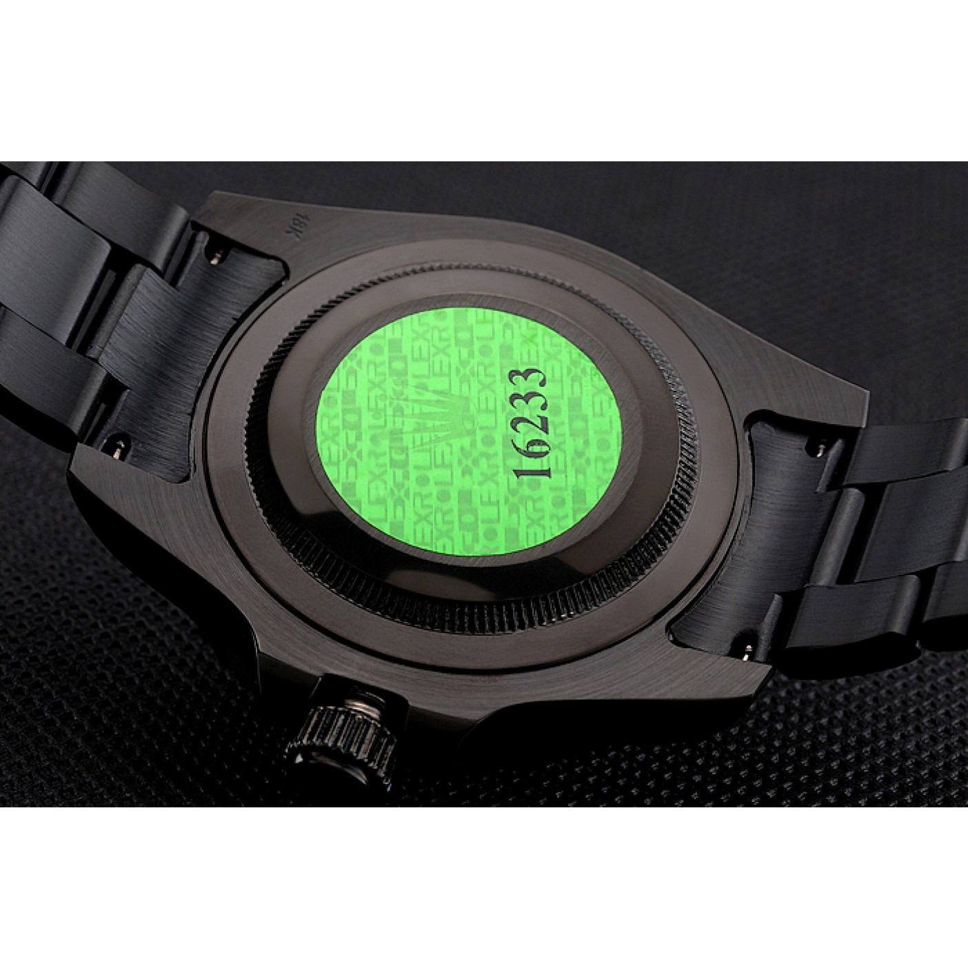 MiroTime Rolex Bamford Submariner Black Dial Roman Numerals Black Ionized Case And Bracelet