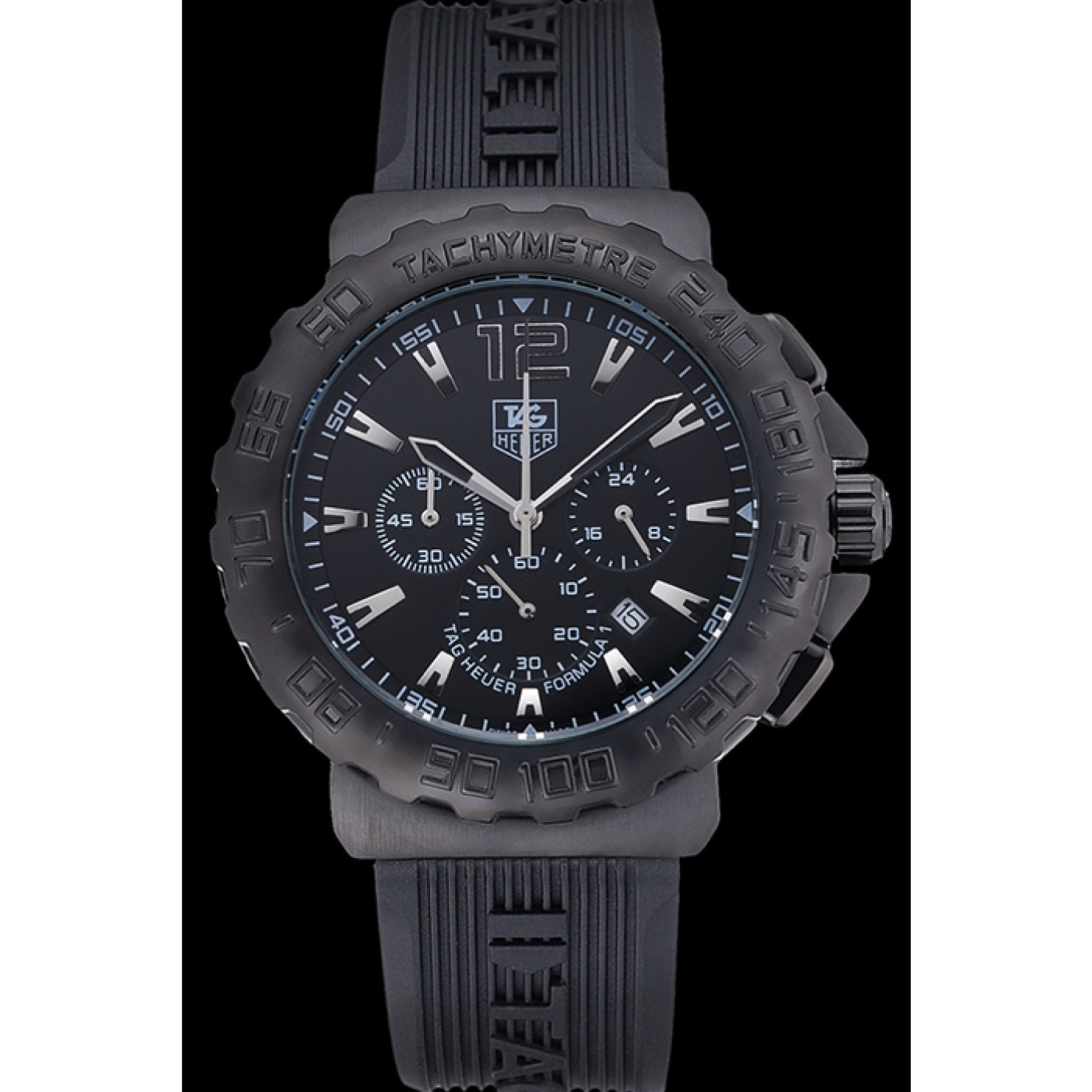 MiroTime Tag Heuer Formula 1 Chronograph Black Dial Black Bezel White Numerals 622409