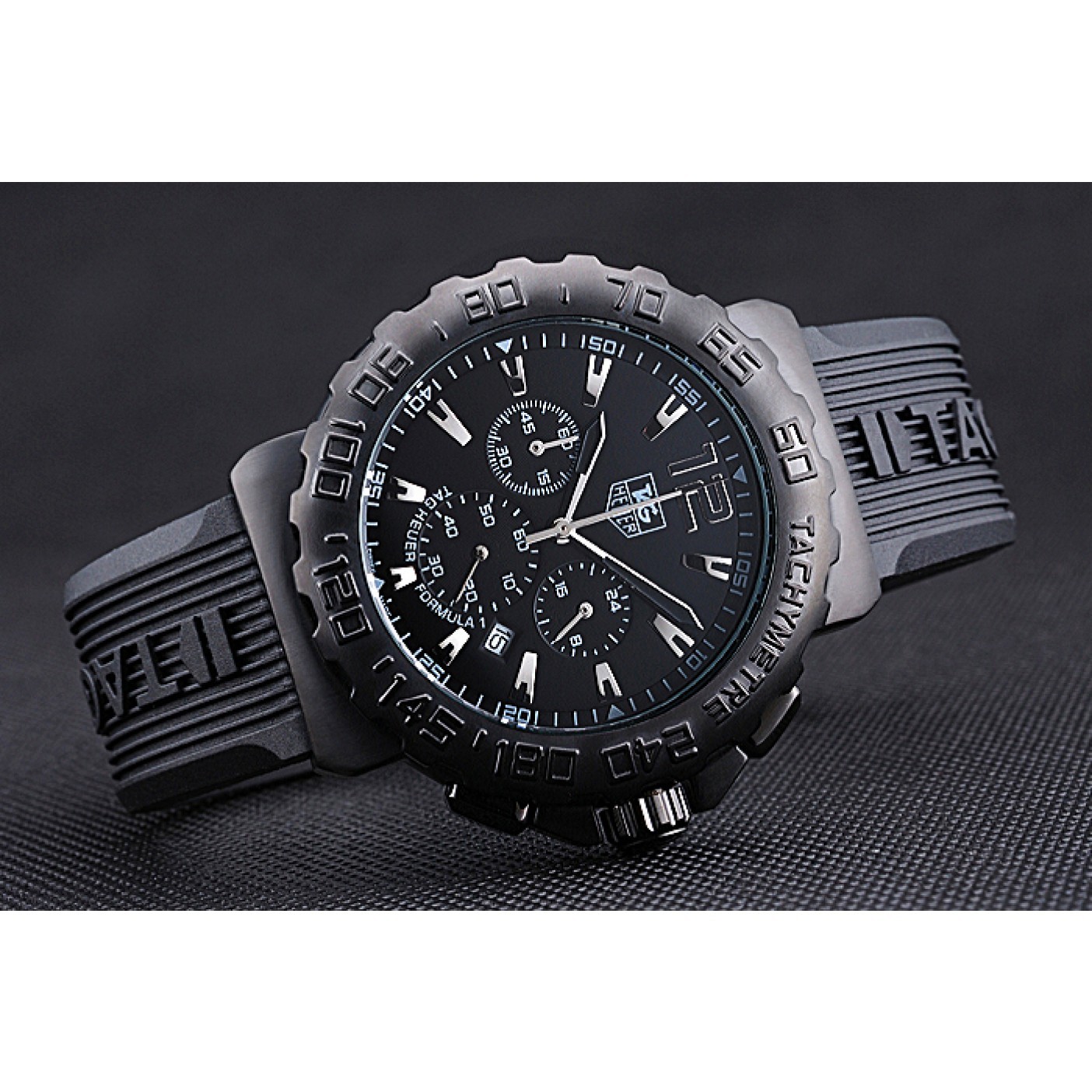 MiroTime Tag Heuer Formula 1 Chronograph Black Dial Black Bezel White Numerals 622409